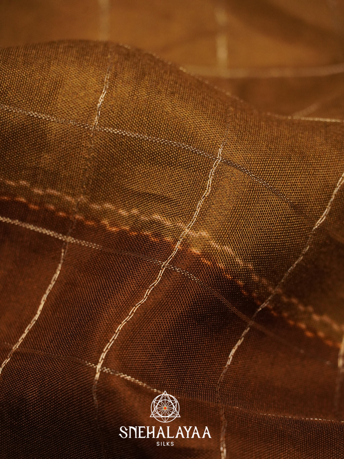 Brown Mysore Silk Saree