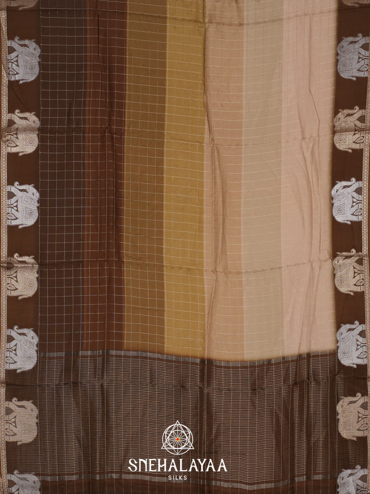 Brown Mysore Silk Saree