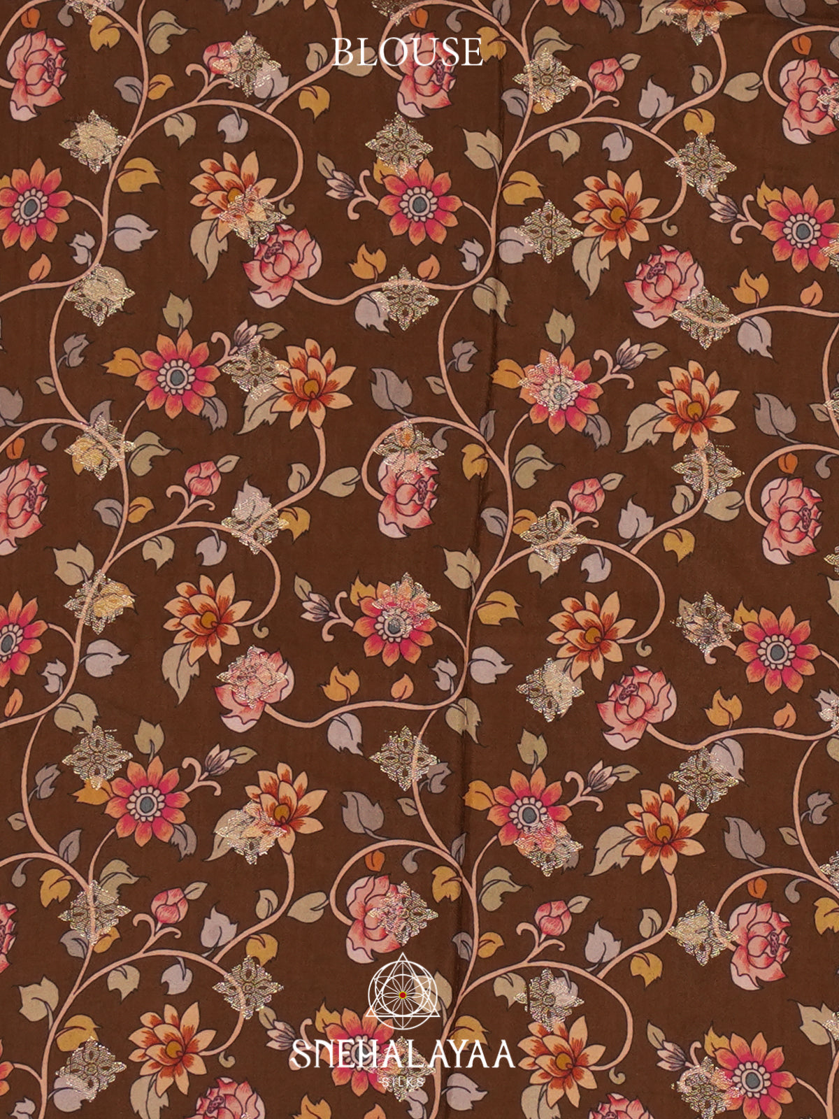 Brown Mysore Silk Saree