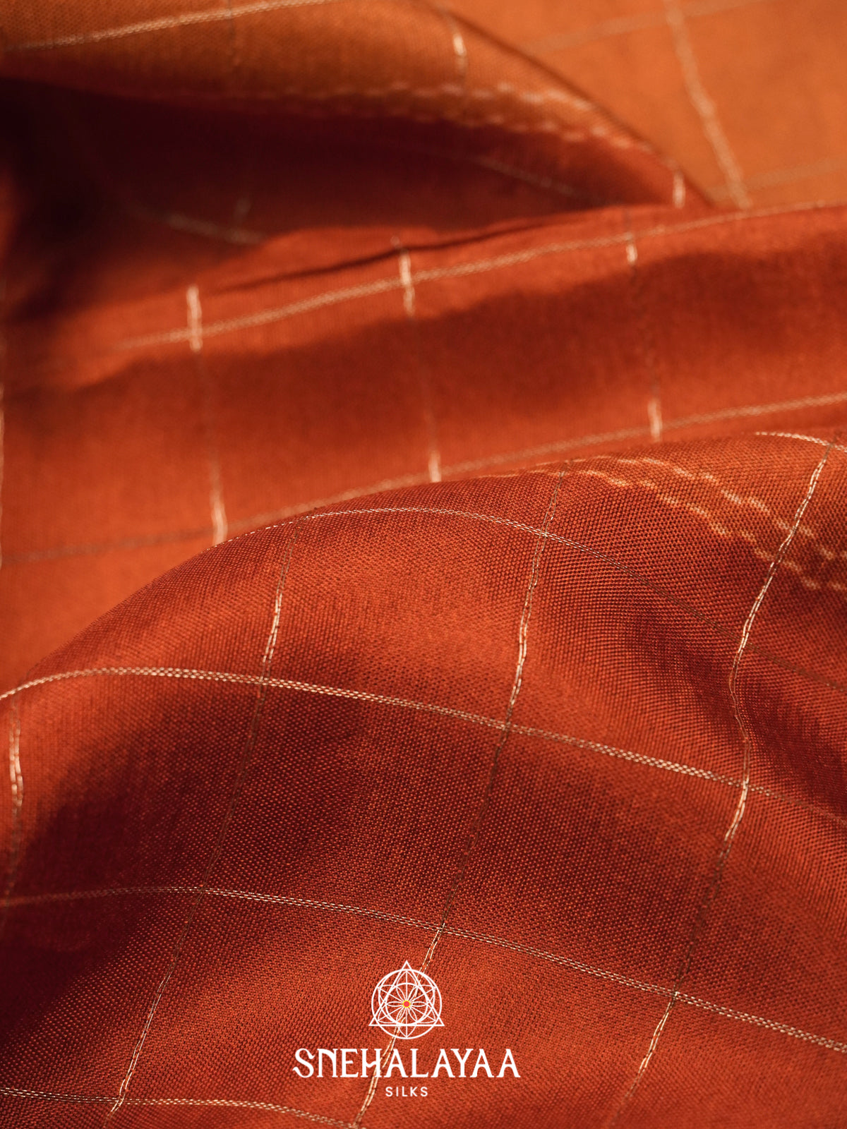 Burnt Orange Mysore Silk Saree