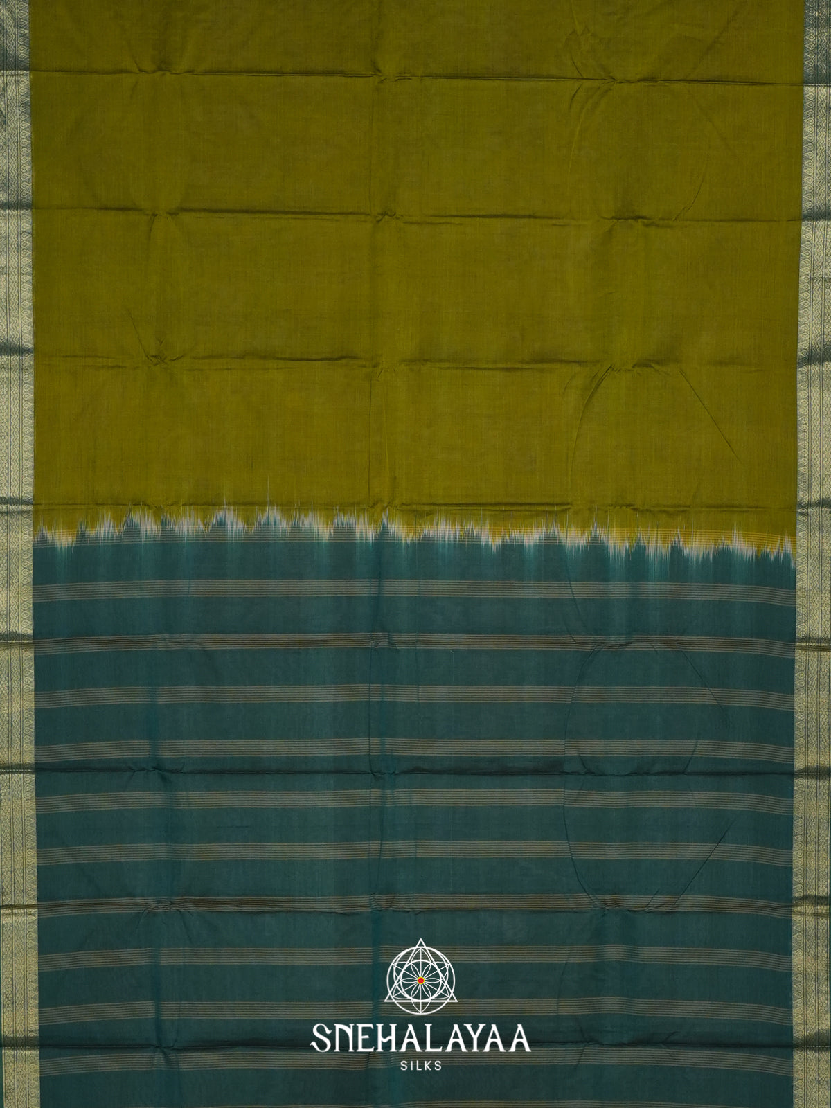 Olive Green Bengal Silk Cotton Saree