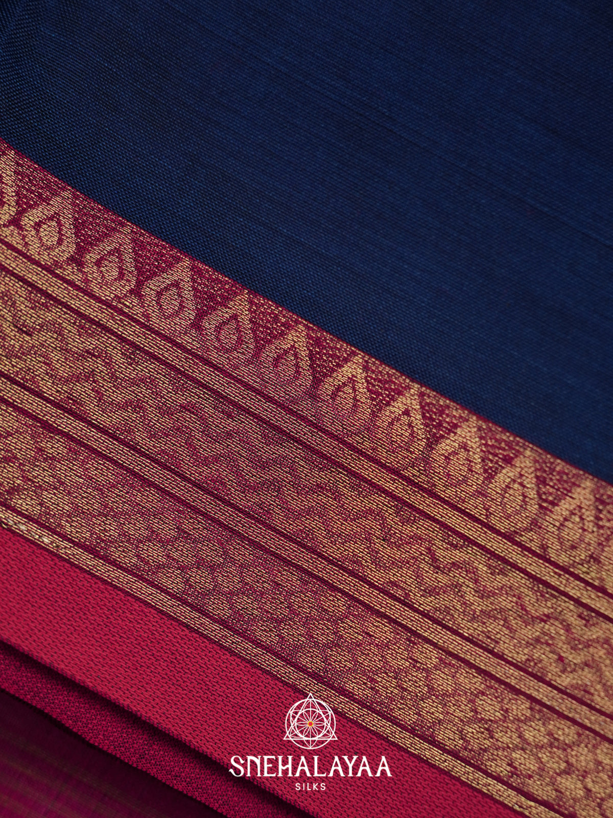 Navy Blue Bengal Silk Cotton Saree