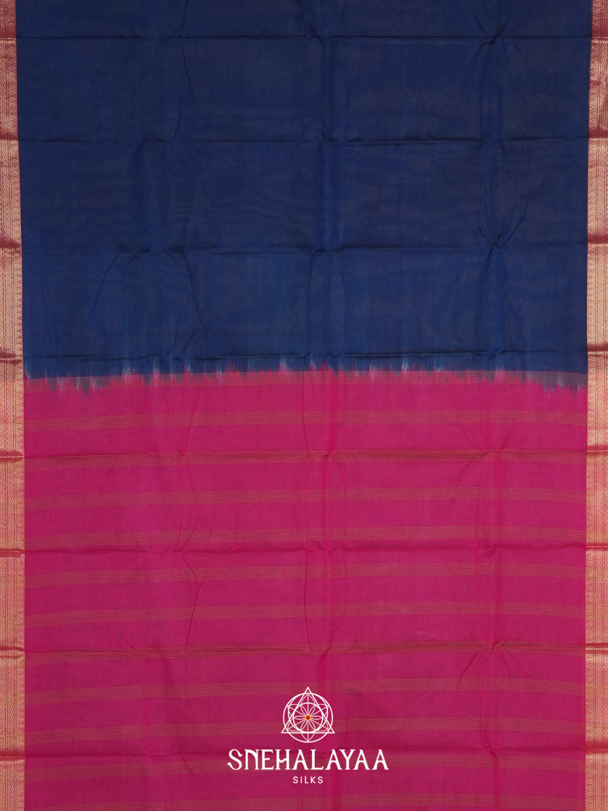 Navy Blue Bengal Silk Cotton Saree