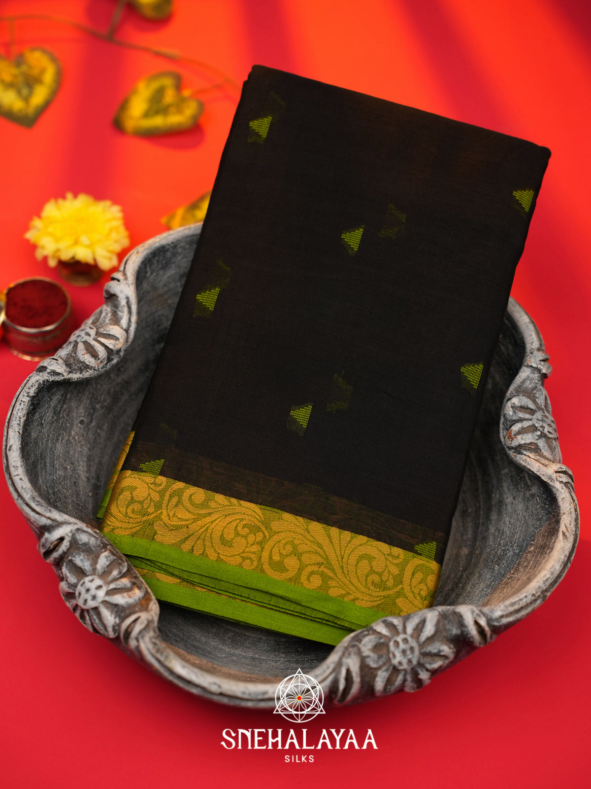 Black Bengal Silk Cotton Saree
