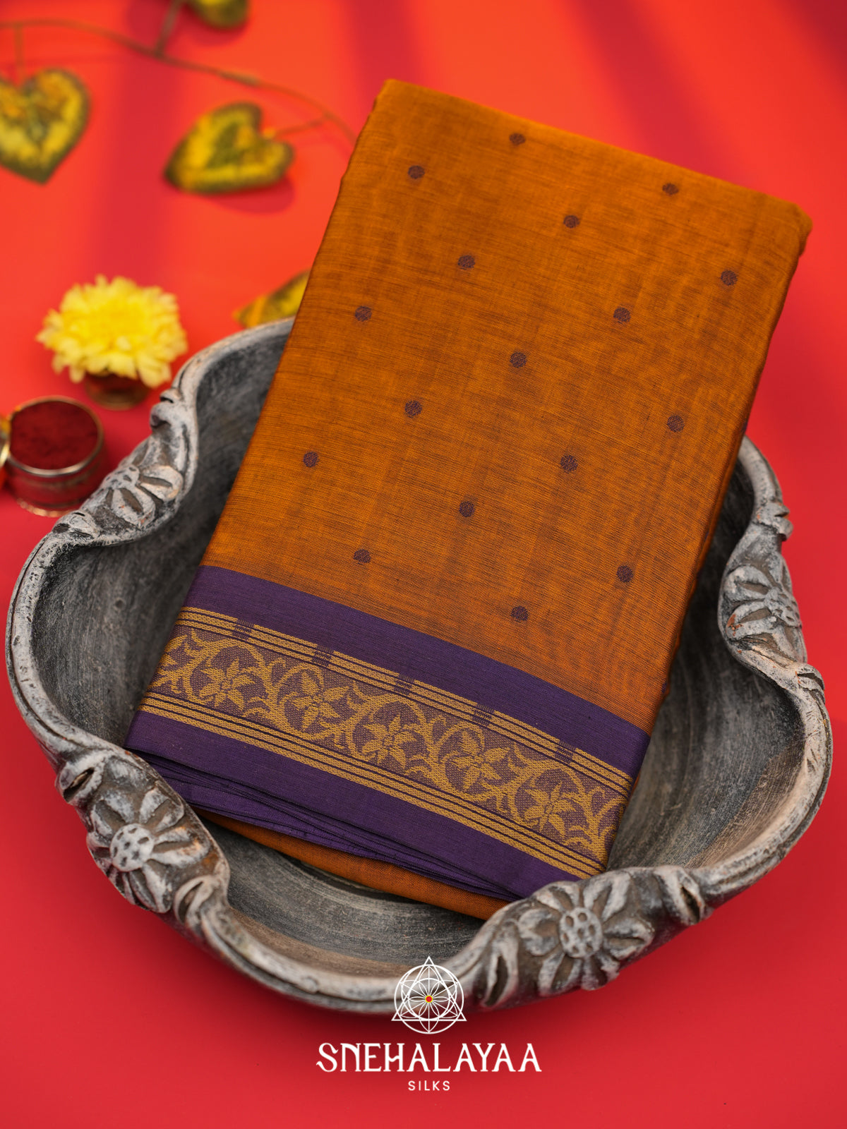 Mustard Bengal Silk Cotton Saree