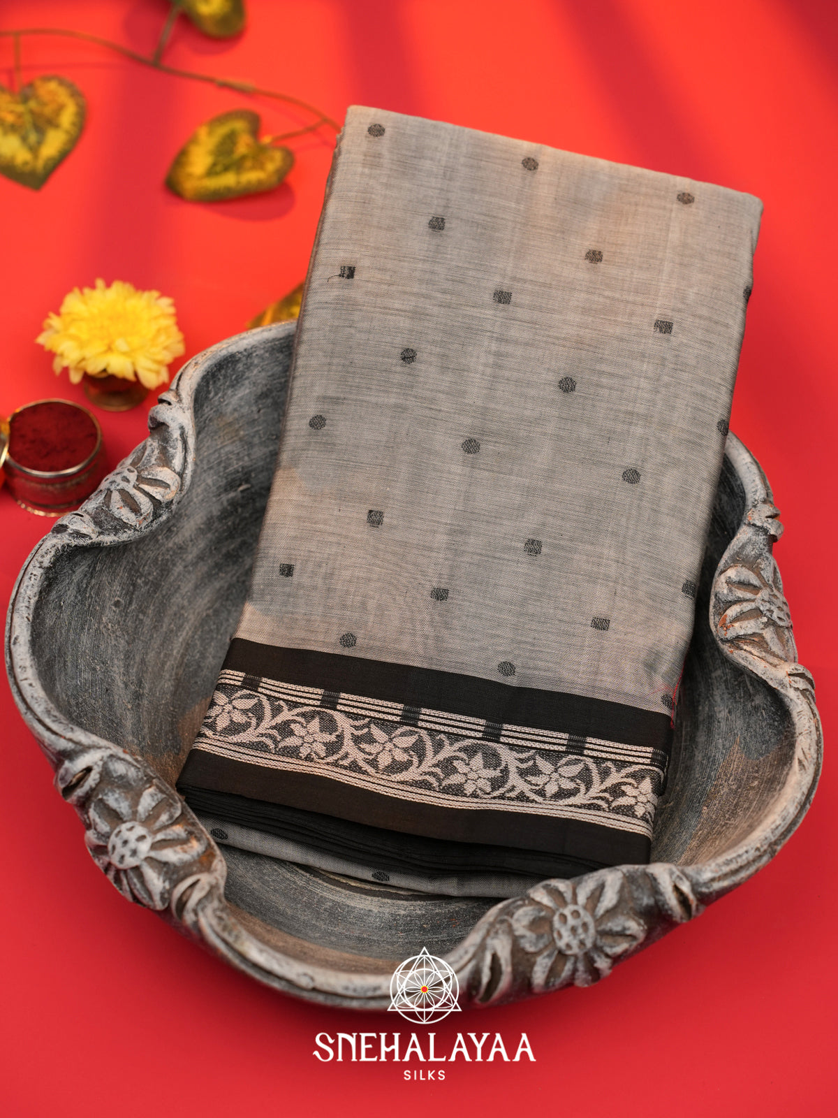 Grey Bengal Silk Cotton Saree