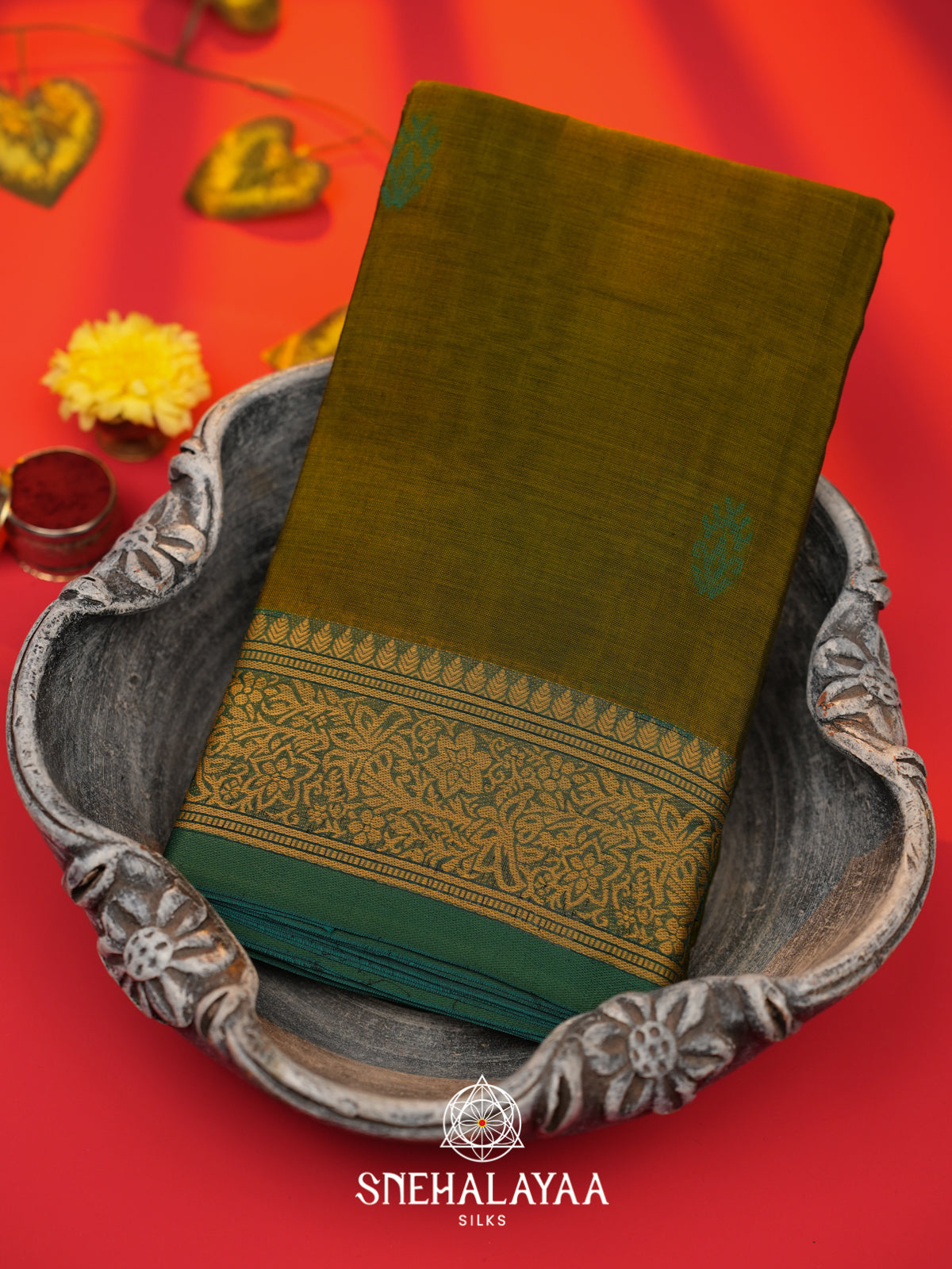 Mehendi Green Bengal Silk Cotton Saree