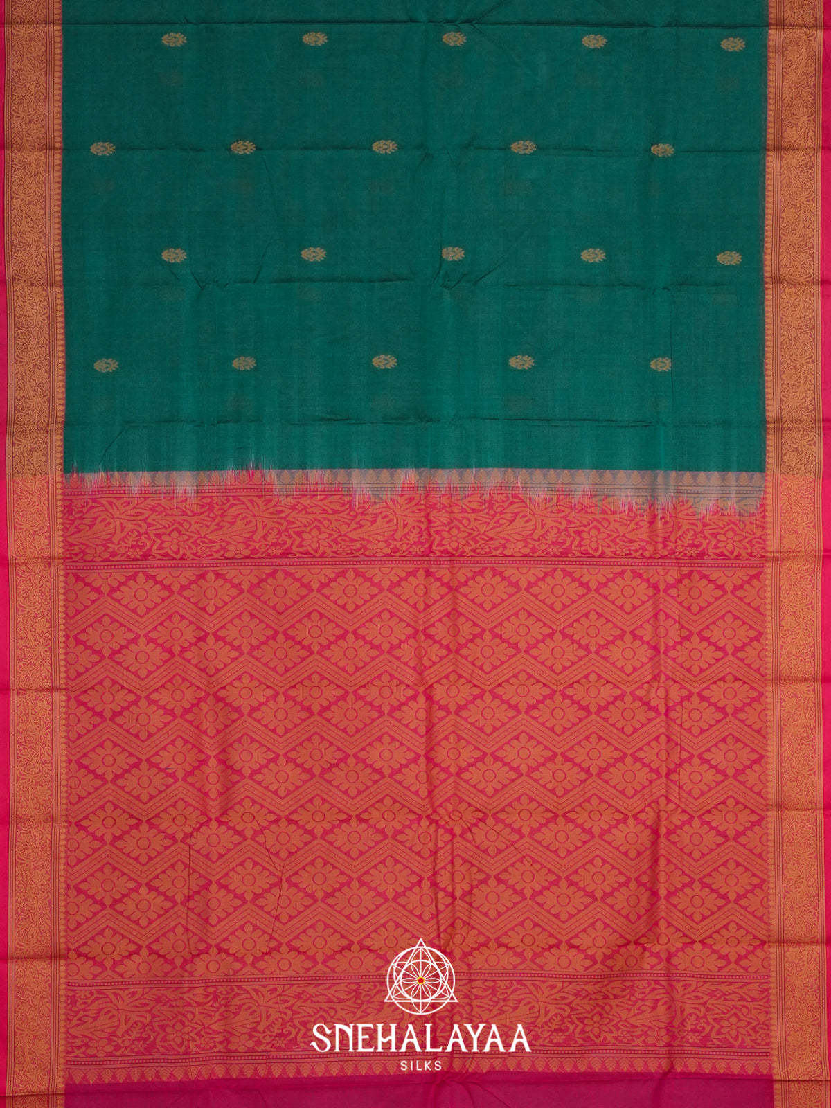 Bottle Green Bengal Silk Cotton Saree