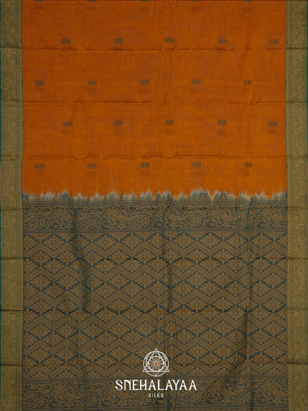 Orange Bengal Silk Cotton Saree