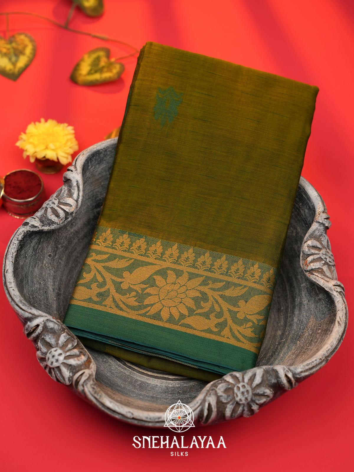 Mehendi Green Bengal Silk Cotton Saree