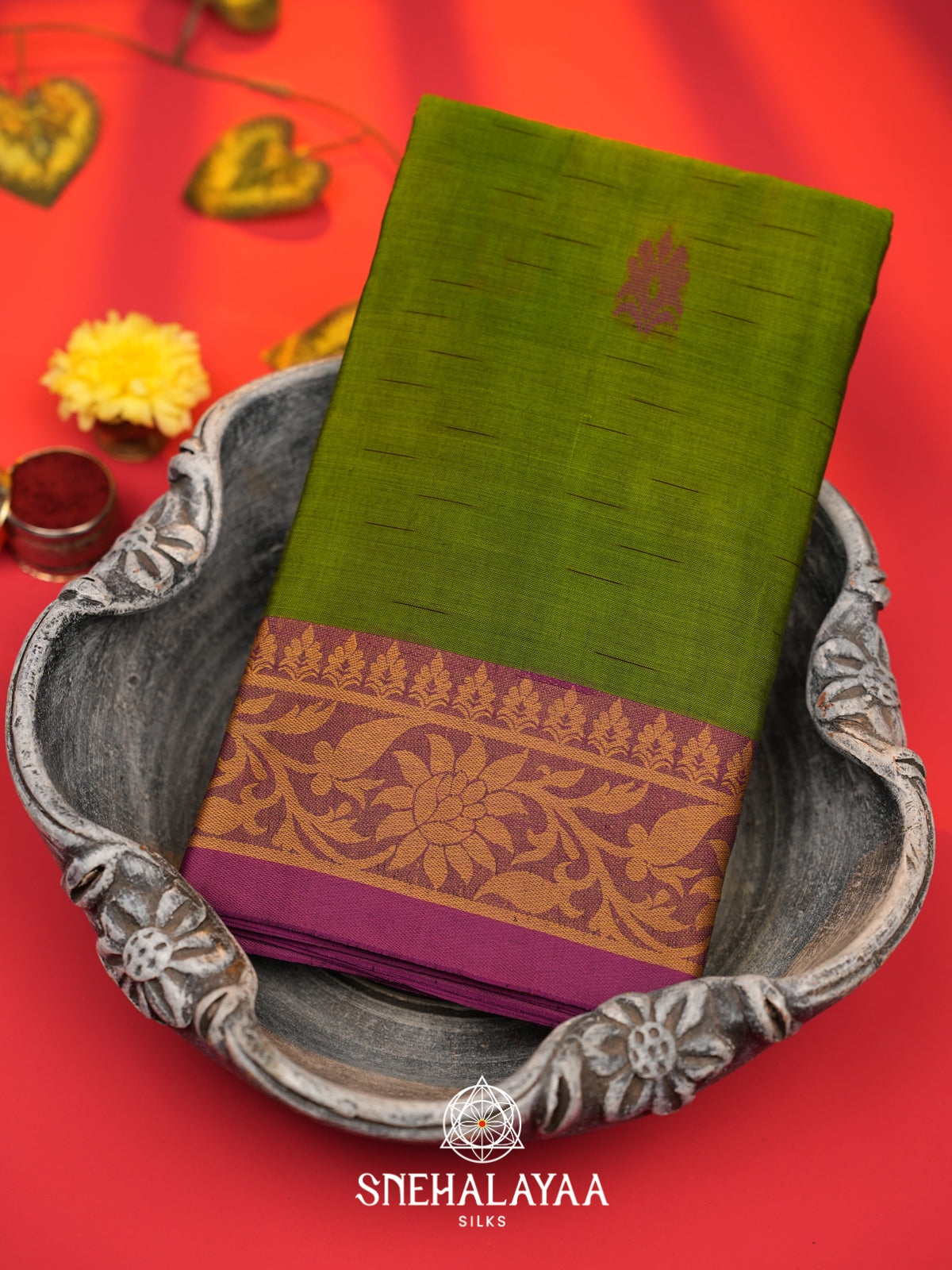 Green Bengal Silk Cotton Saree