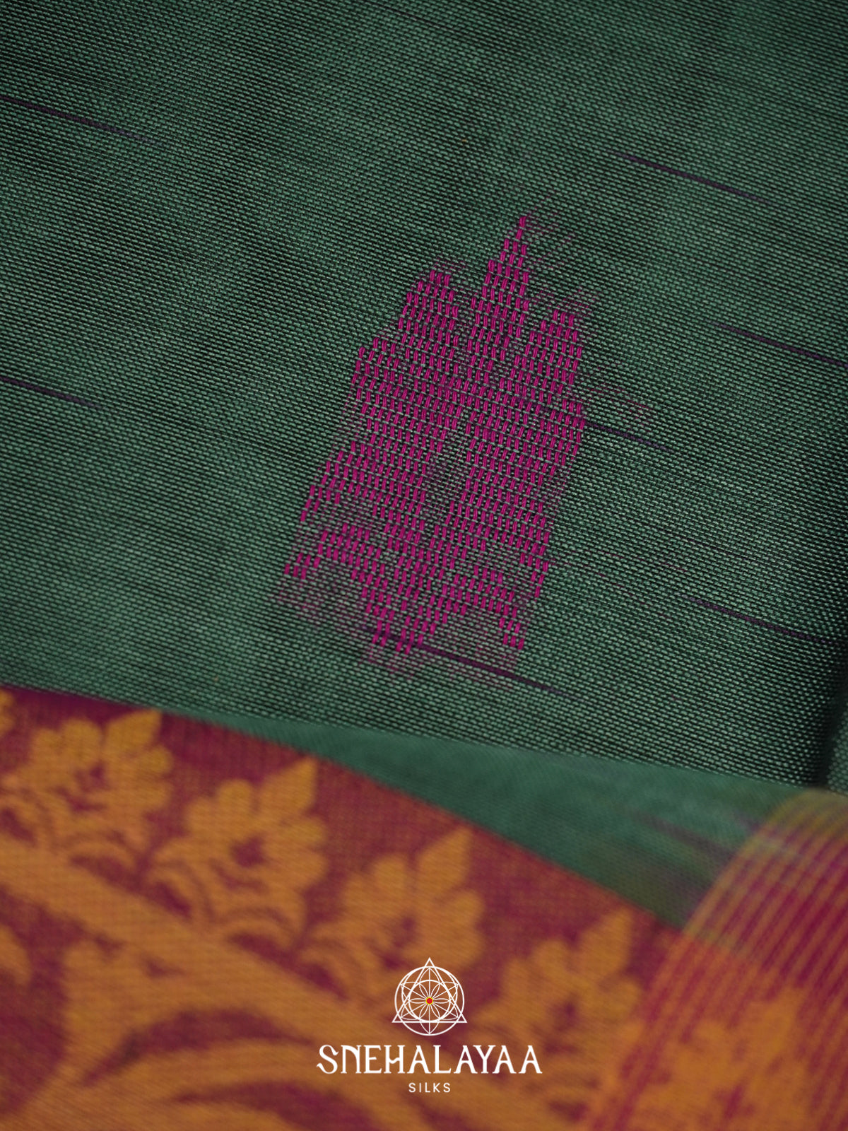 Forest Green Bengal Silk Cotton Saree