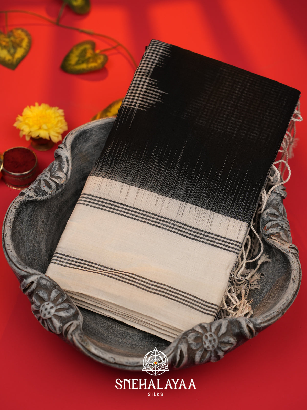 Black Bengal Cotton Saree