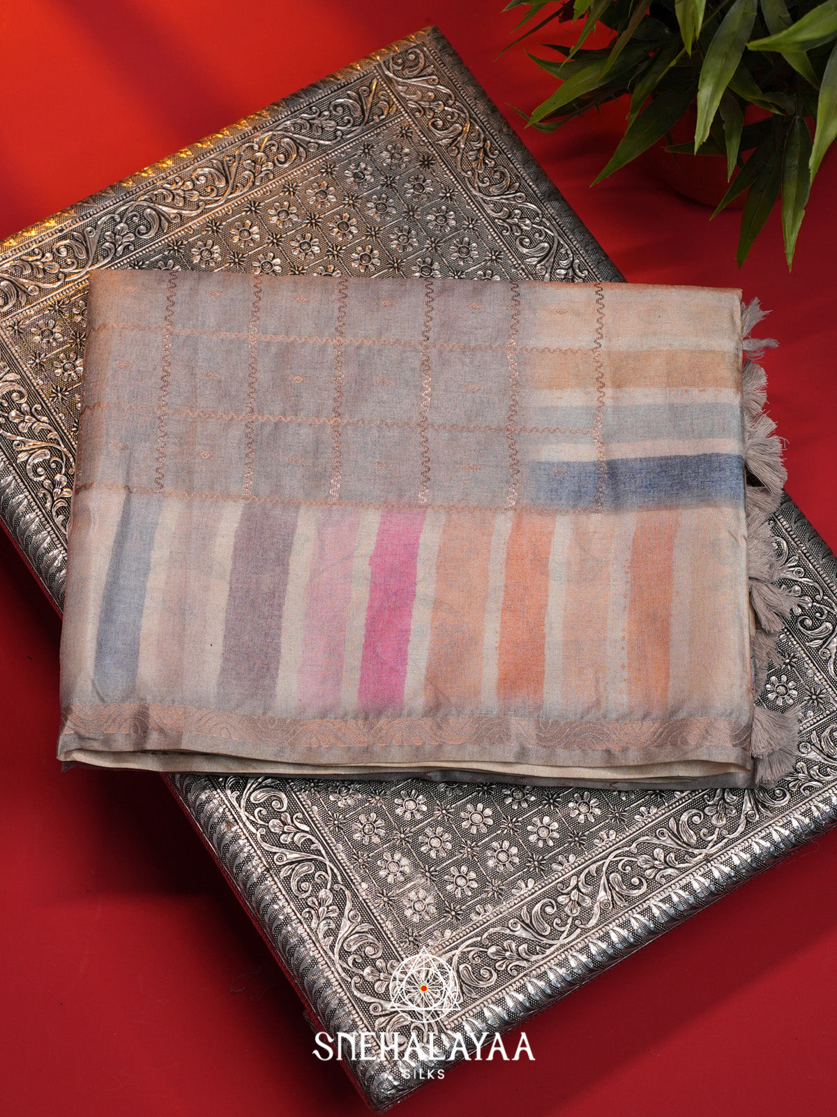 Grey Tussar Saree
