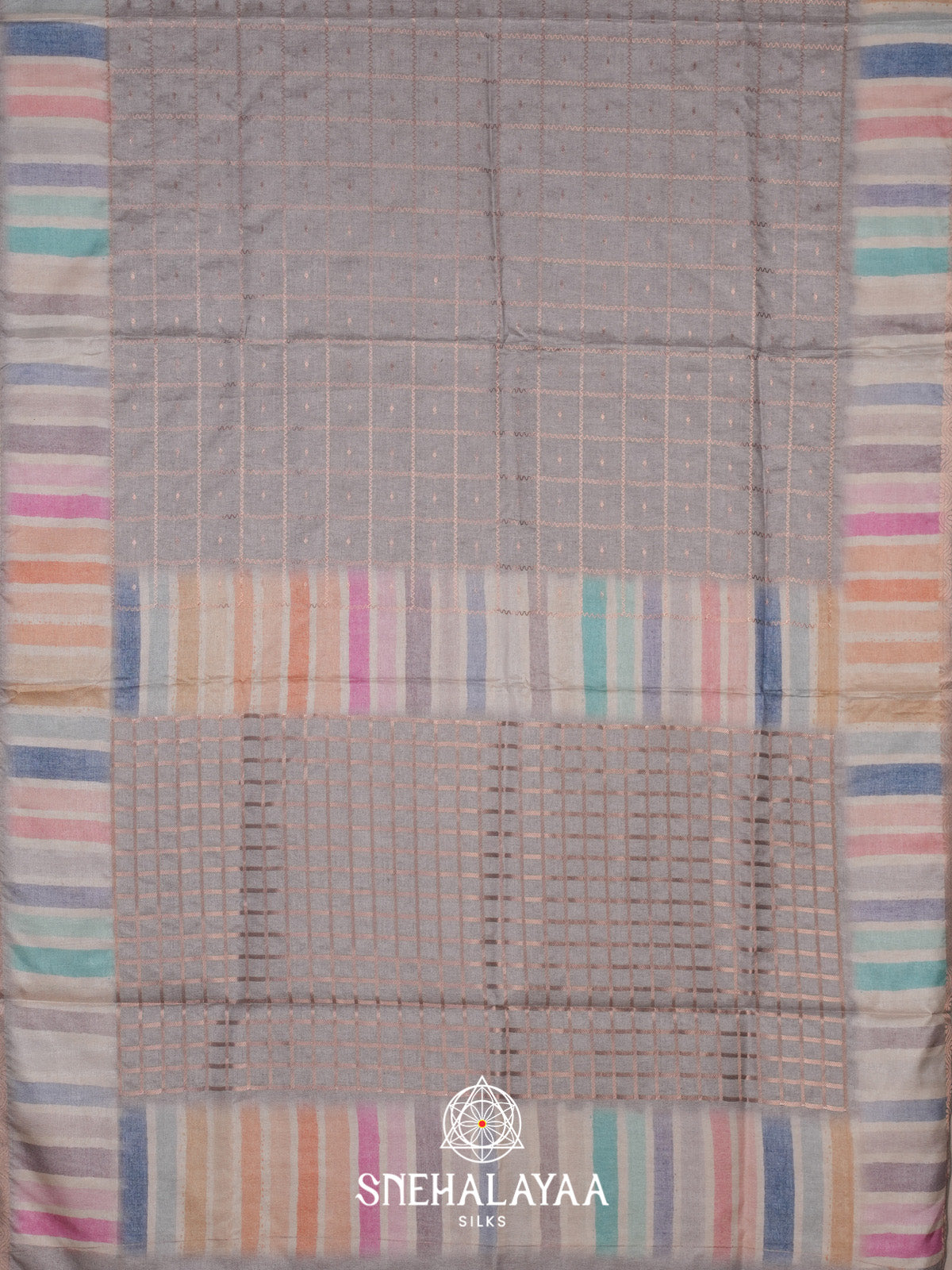 Grey Tussar Saree