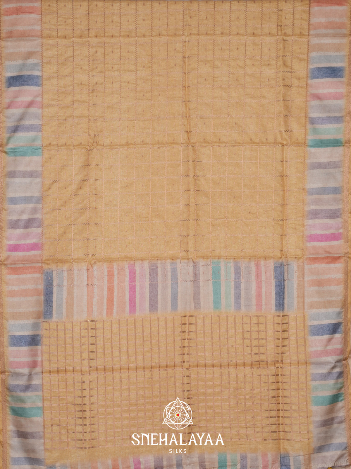 Beige Tussar Saree