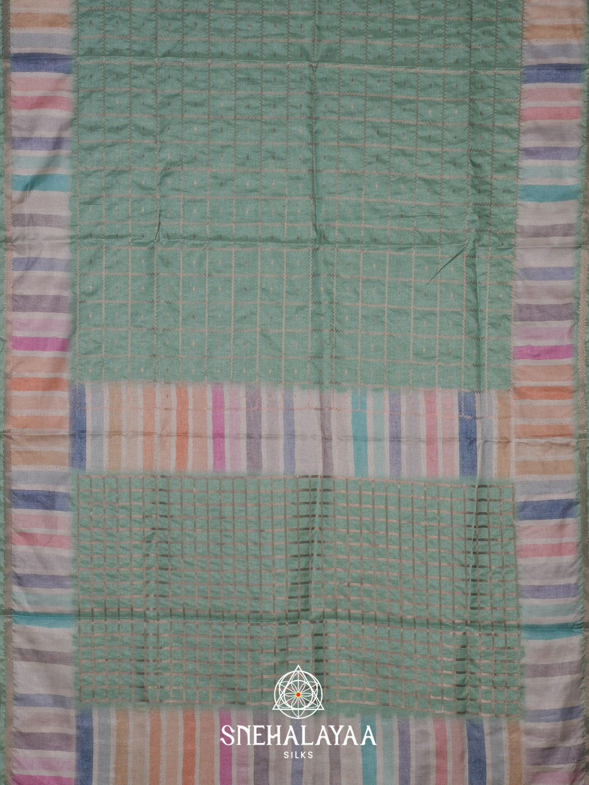 Mint Green Tussar Saree