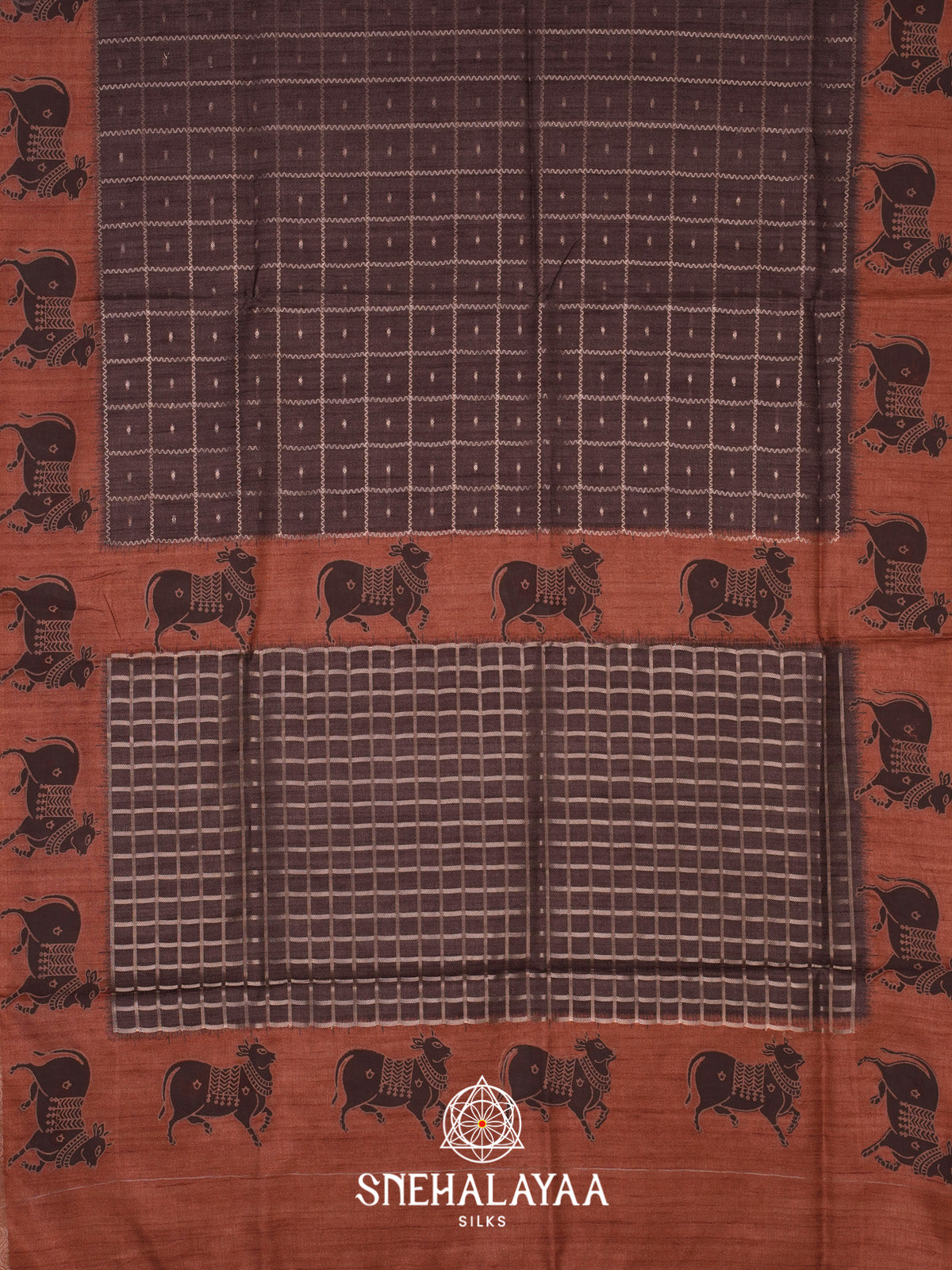 Brown Tussar Saree