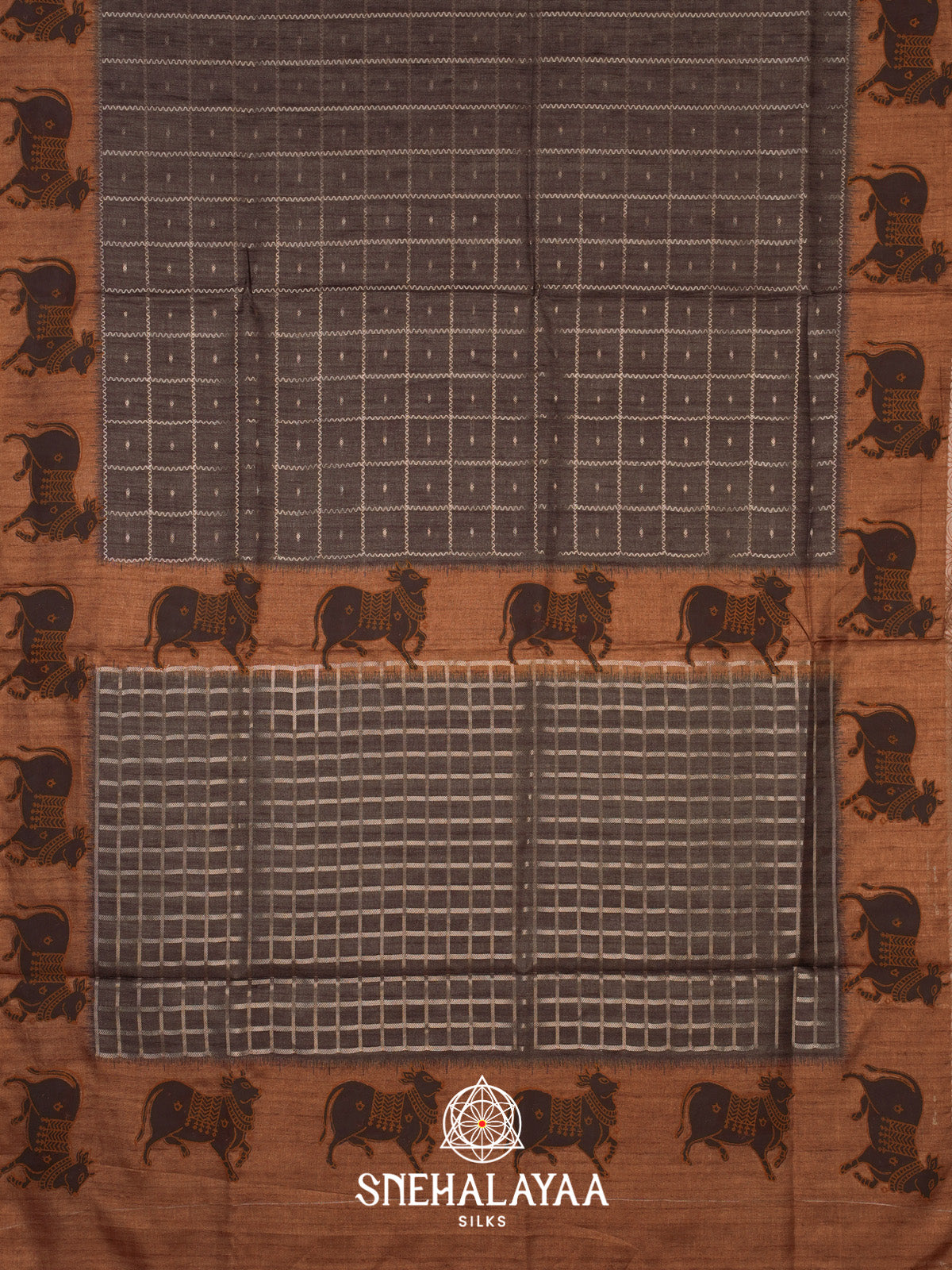 Brown Tussar Saree