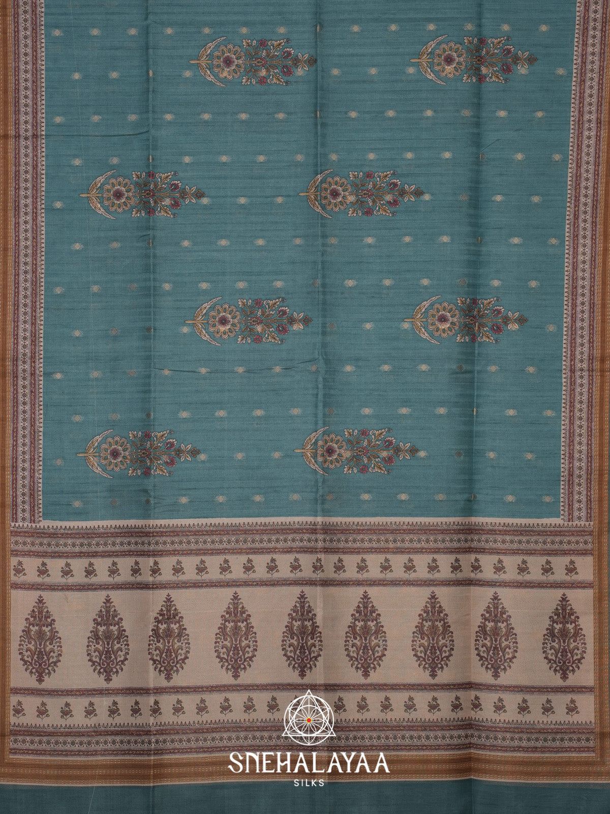Sky Blue Tussar Saree