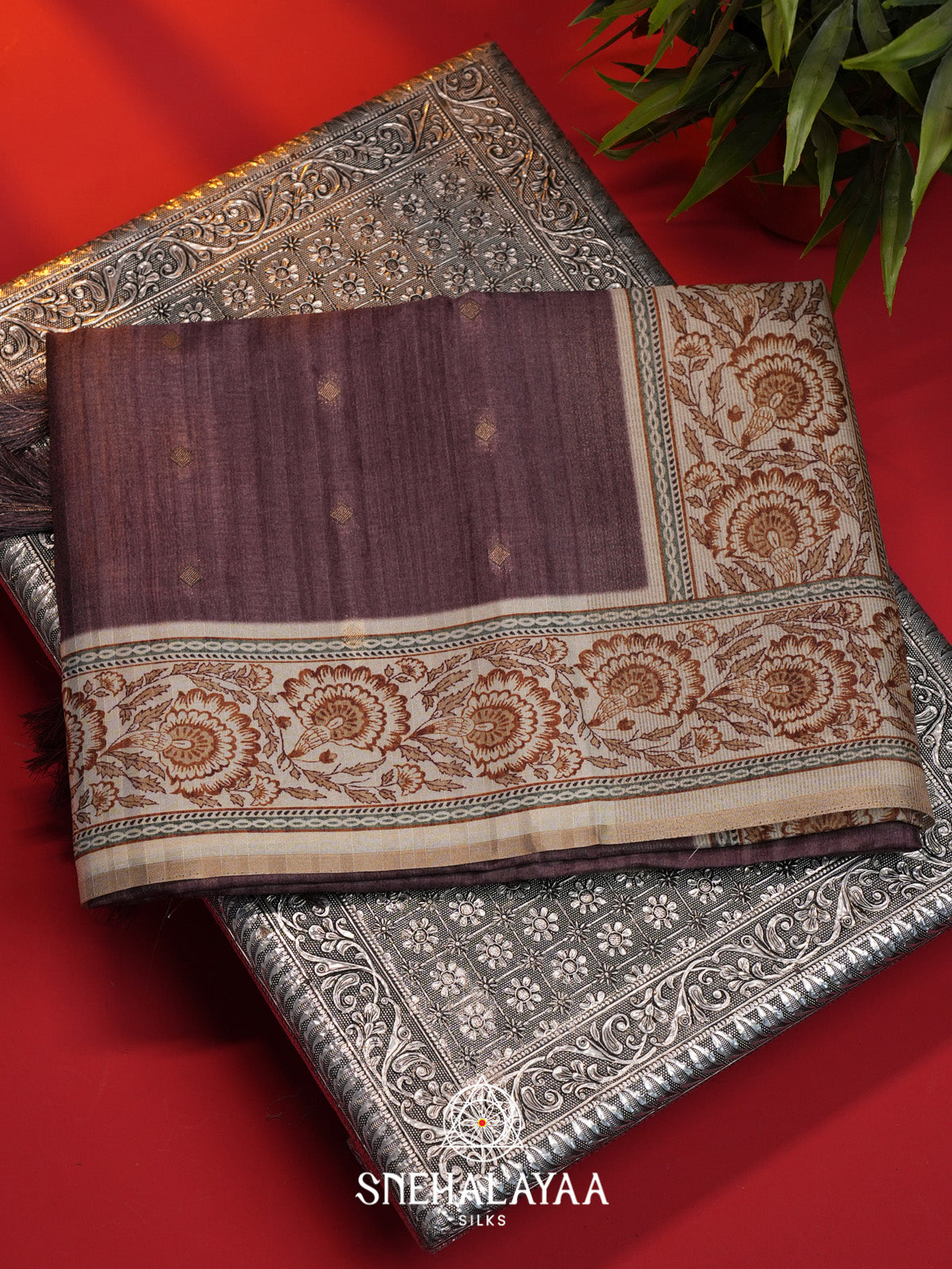 Purple Tussar Saree