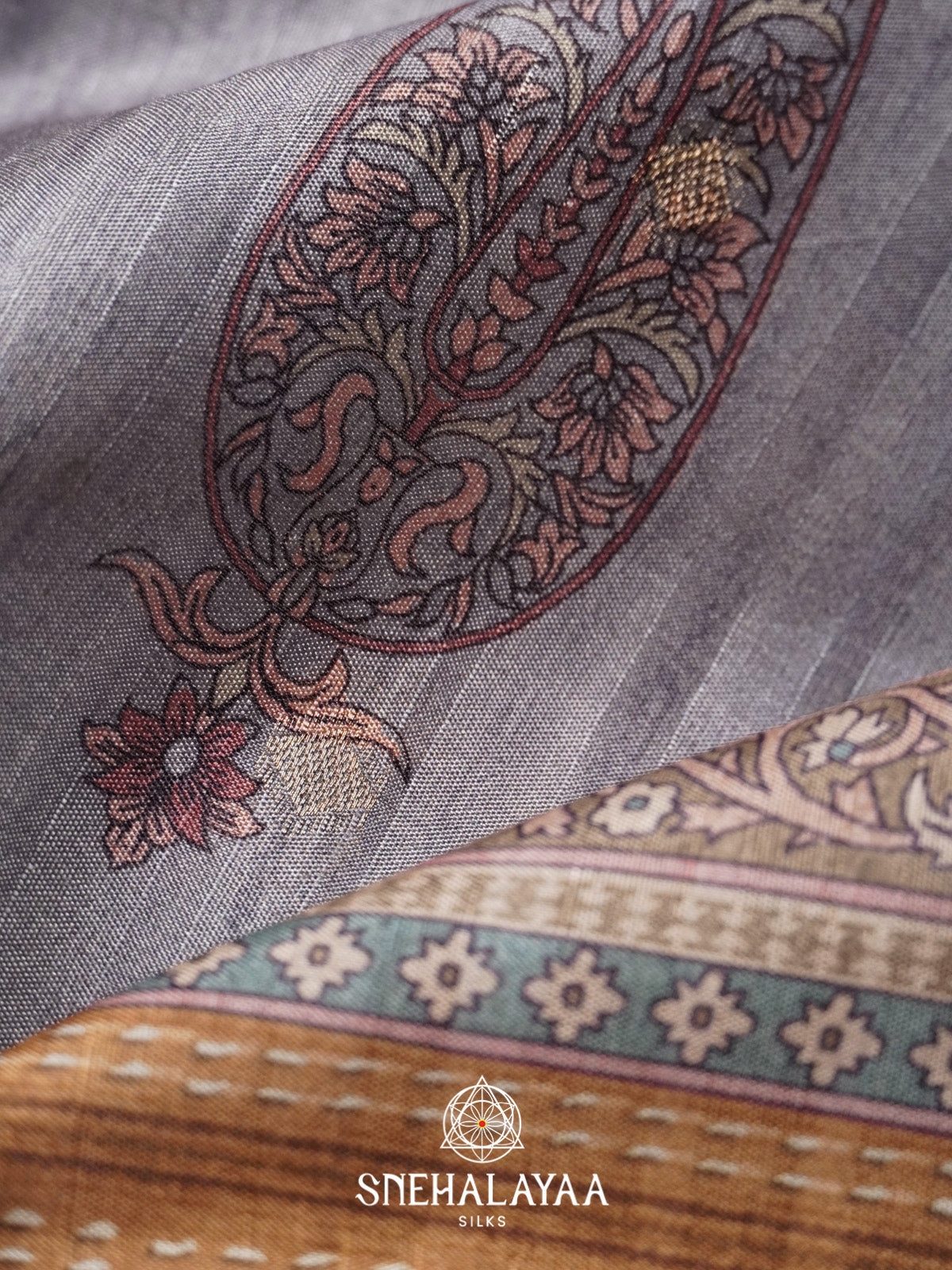 Grey Tussar Saree