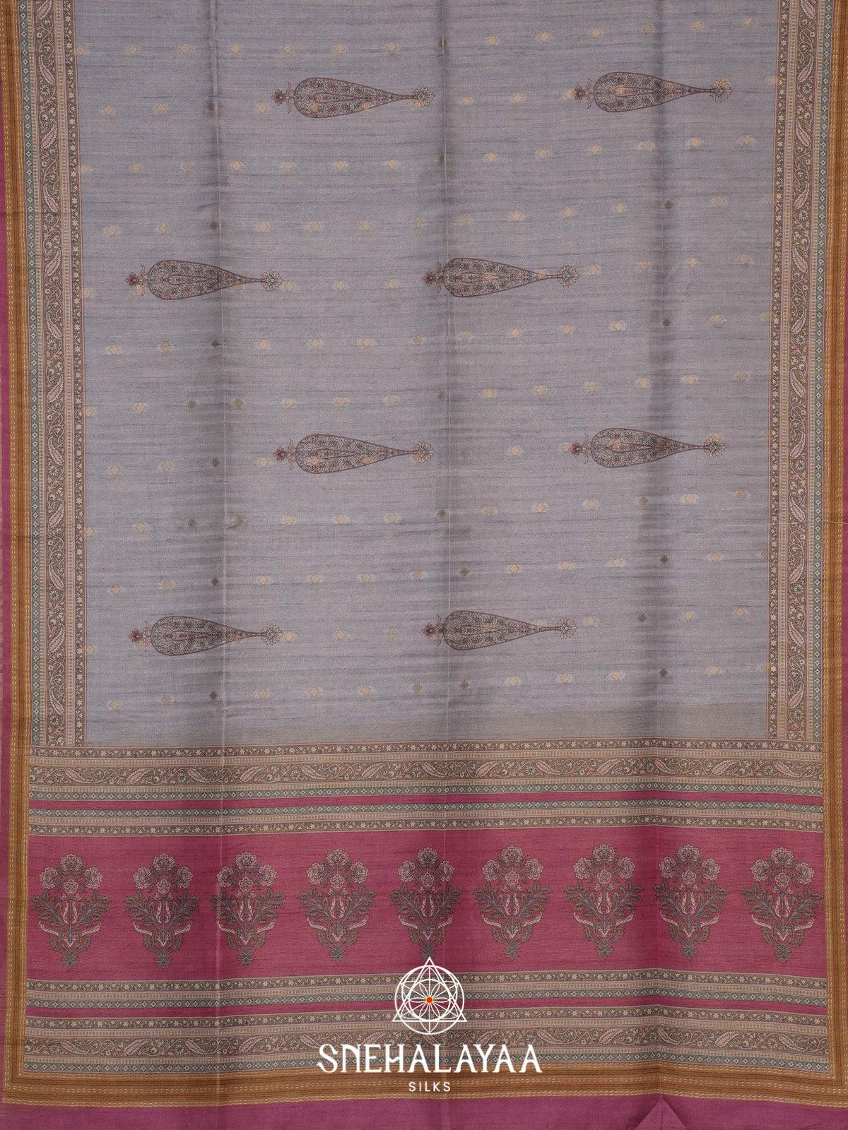 Grey Tussar Saree