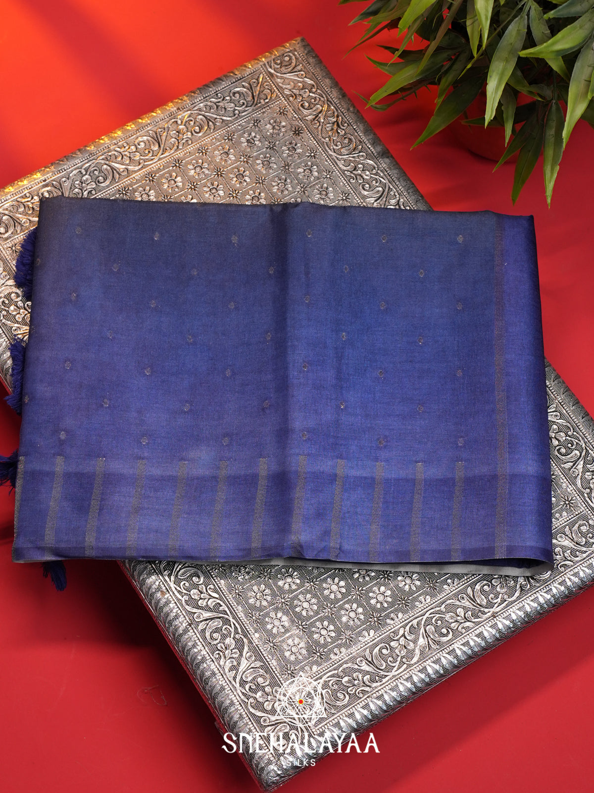 Blue Tussar Saree