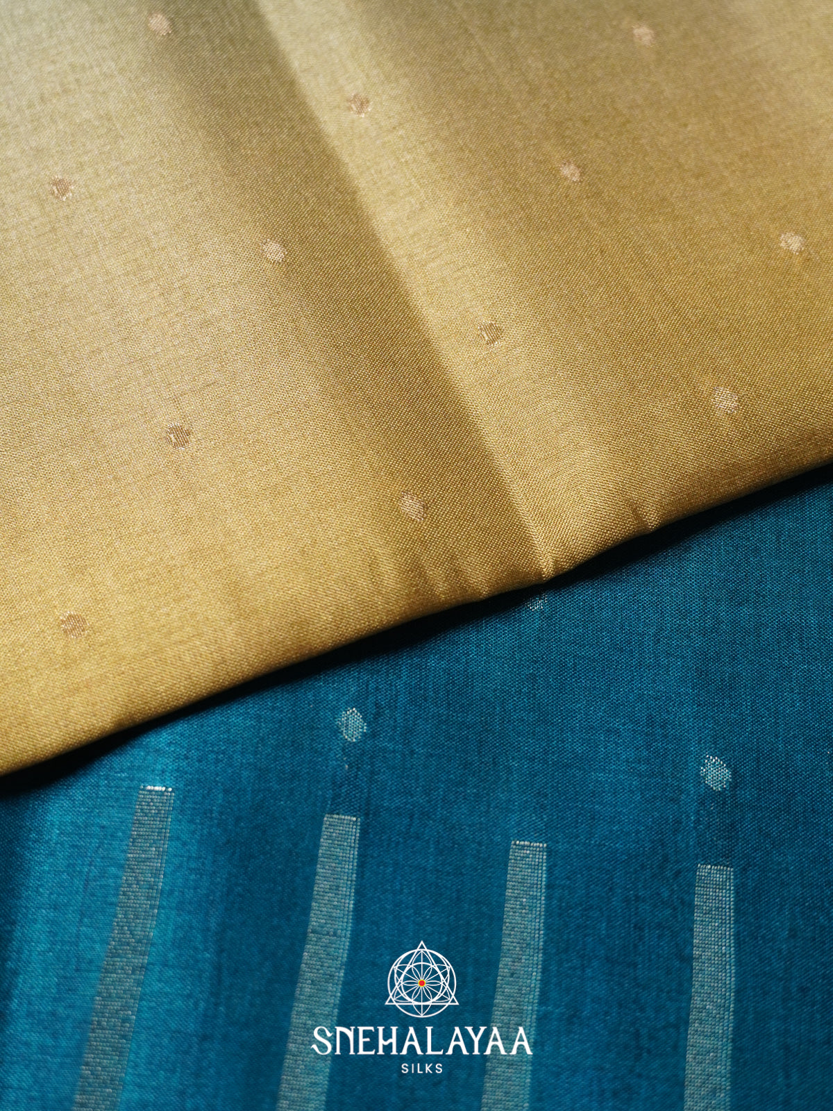 Teal Blue Tussar Saree