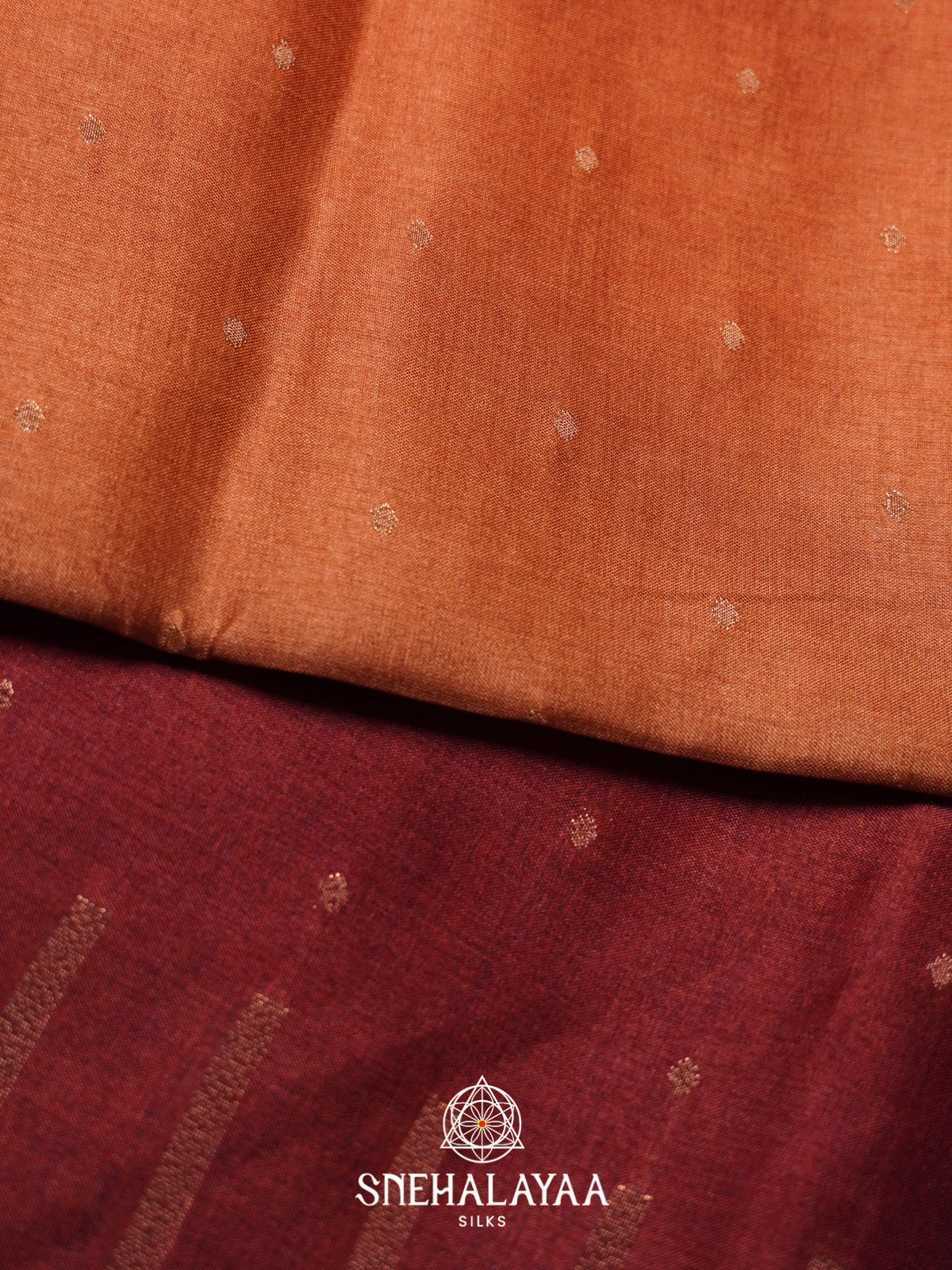 Rust Orange Tussar Saree