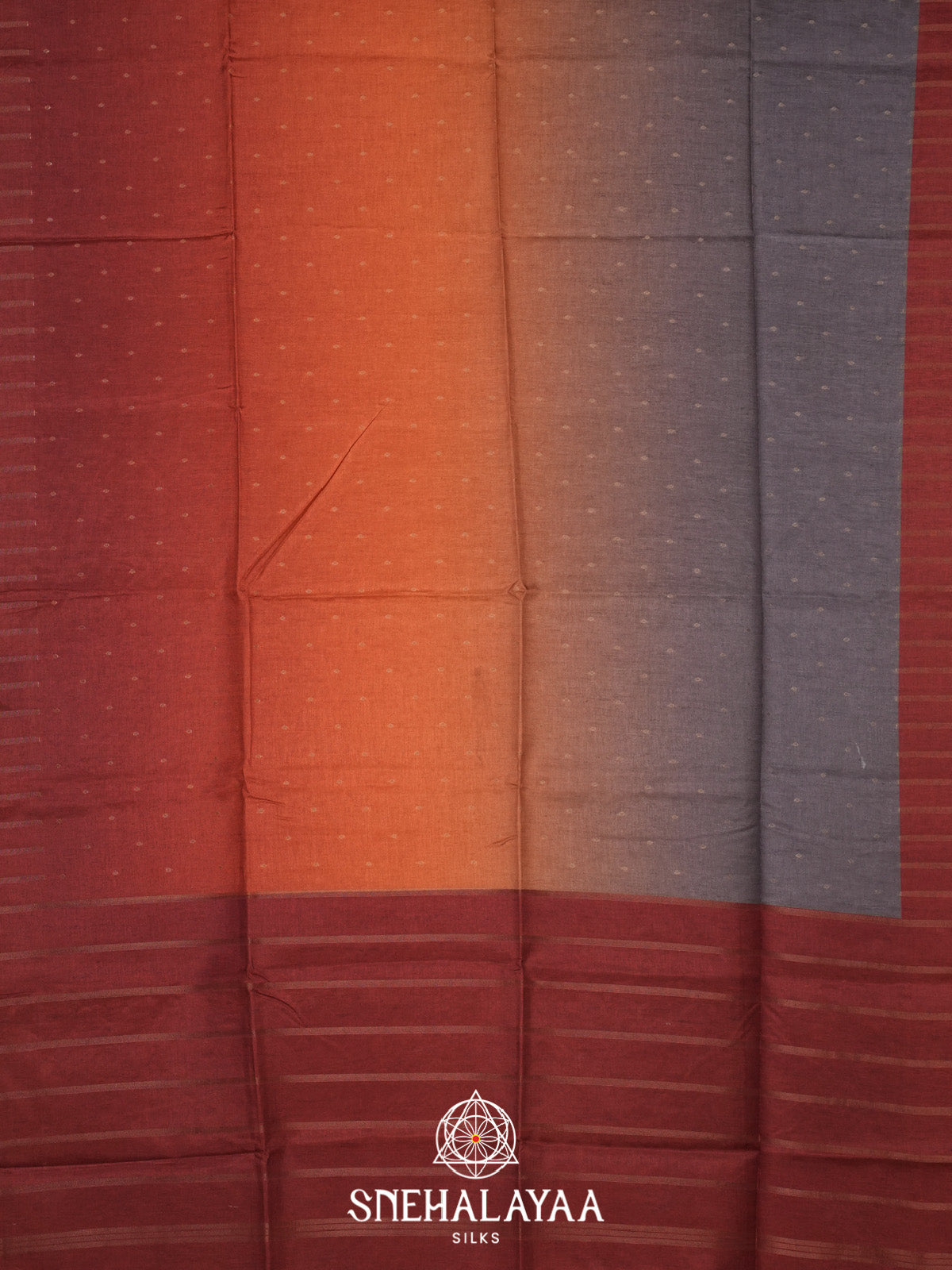 Rust Orange Tussar Saree