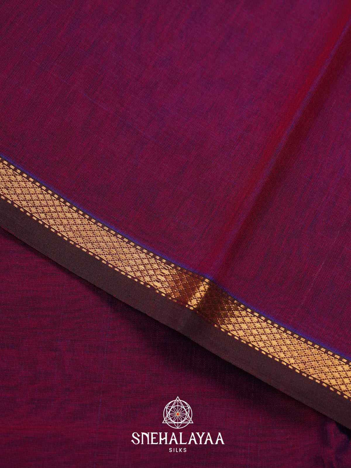 Magenta Maheshwari Silk Cotton Saree