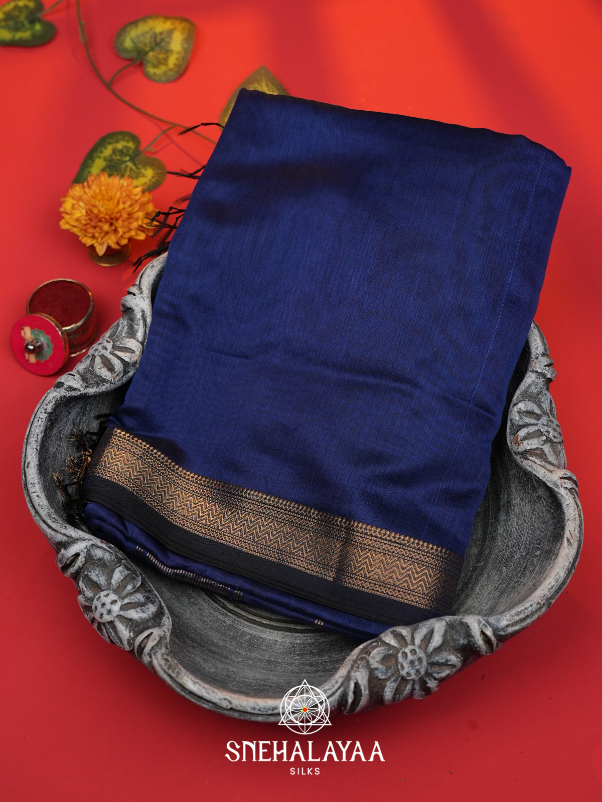 Blue Maheshwari Silk Cotton Saree