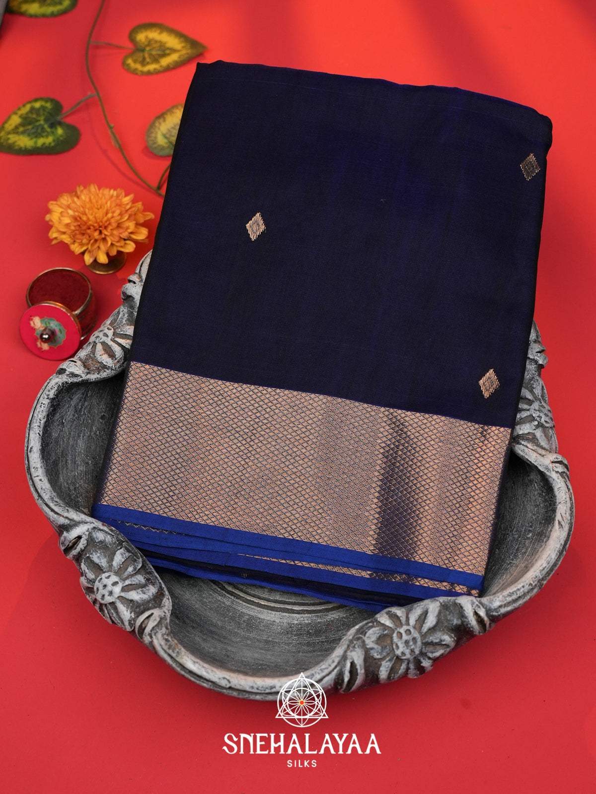 Blue Maheshwari Silk Cotton Saree