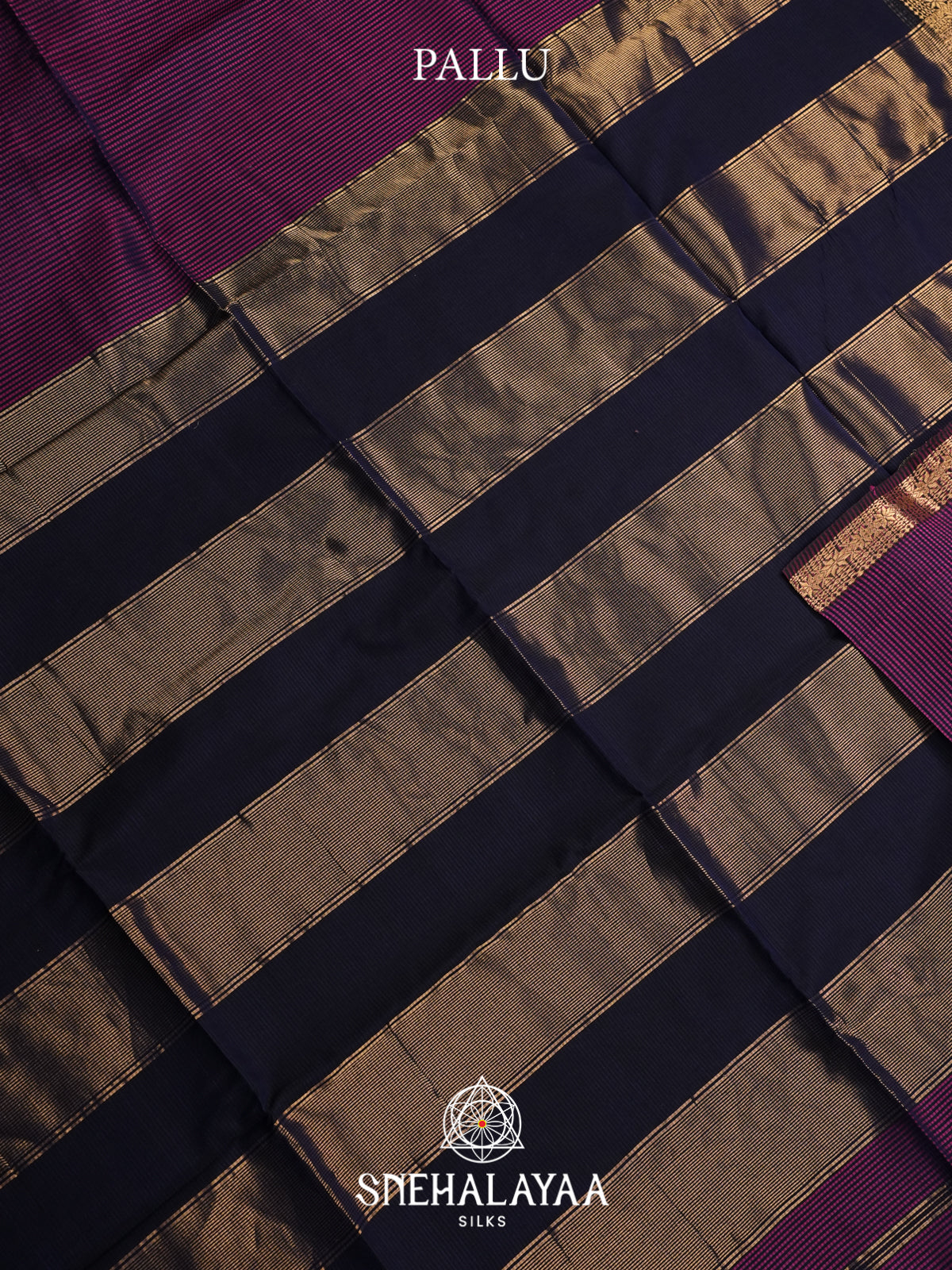 Purple Maheshwari Silk Cotton Saree