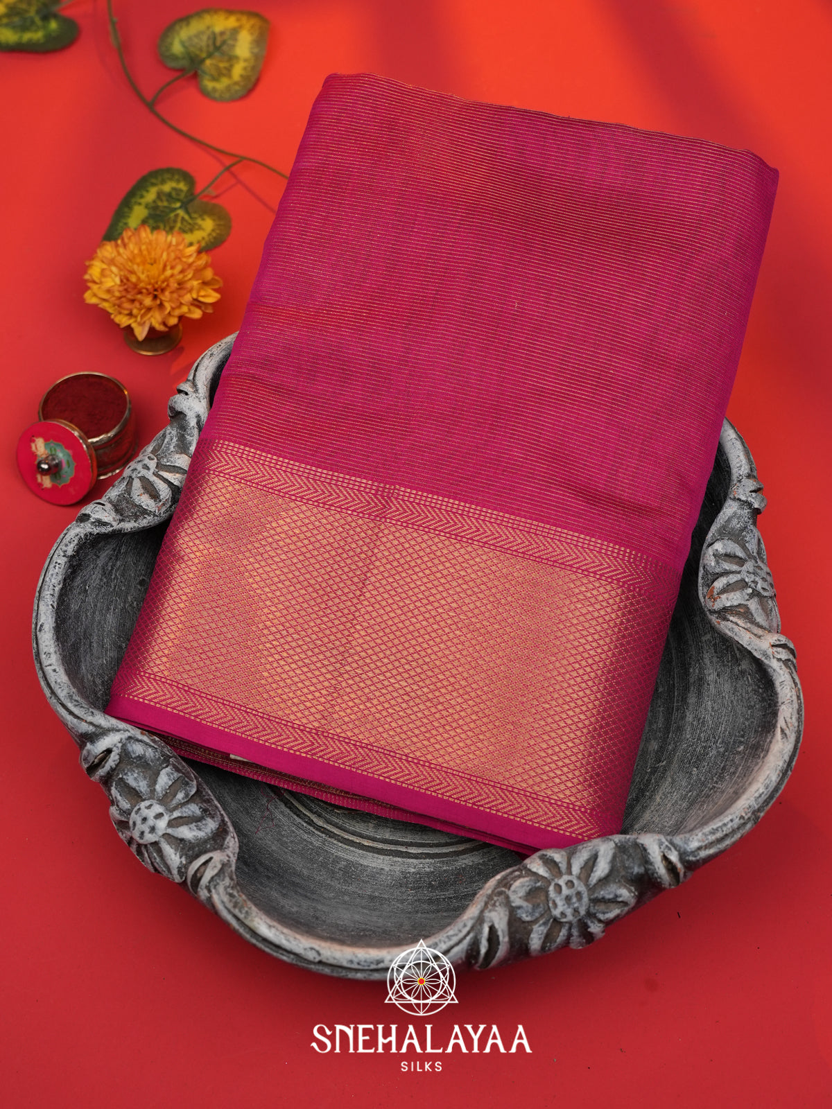 Pink Maheshwari Silk Cotton Saree
