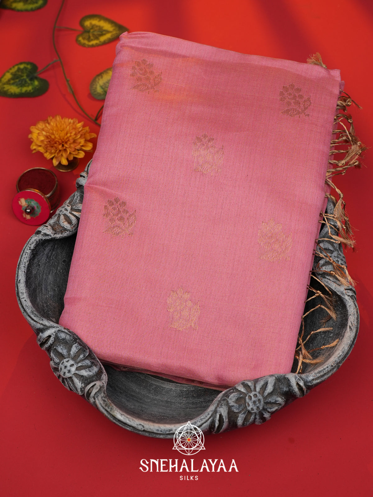 Pink Maheshwari Silk Cotton Saree