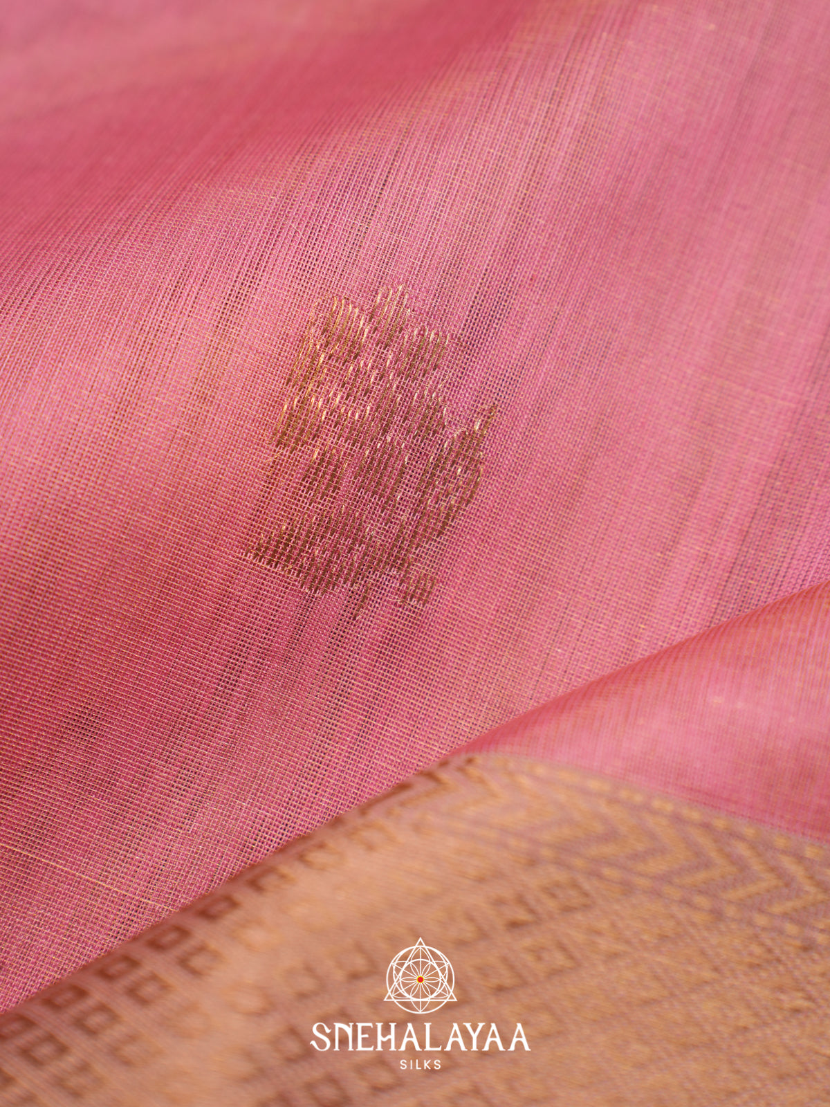 Pink Maheshwari Silk Cotton Saree