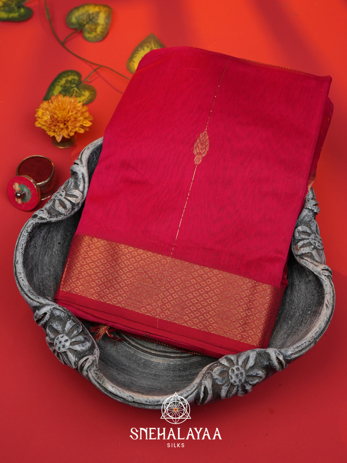 Rani Pink Maheshwari Silk Cotton Saree