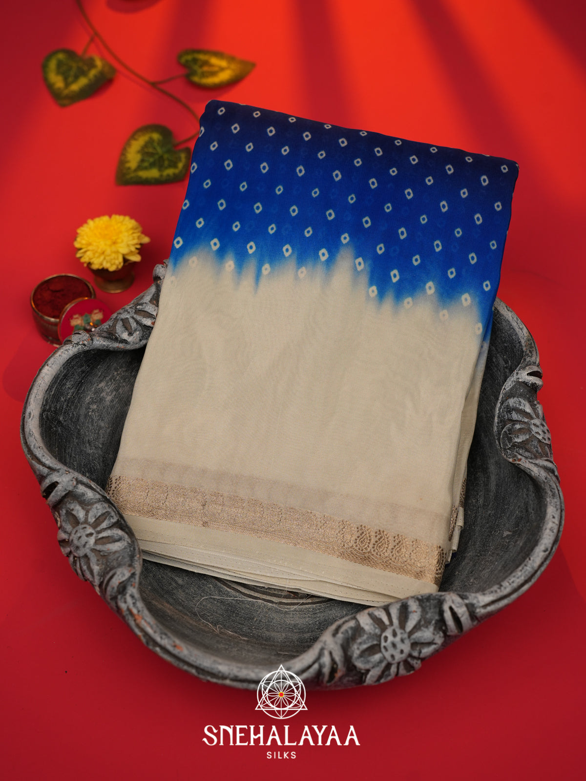 Blue Mysore Silk Saree