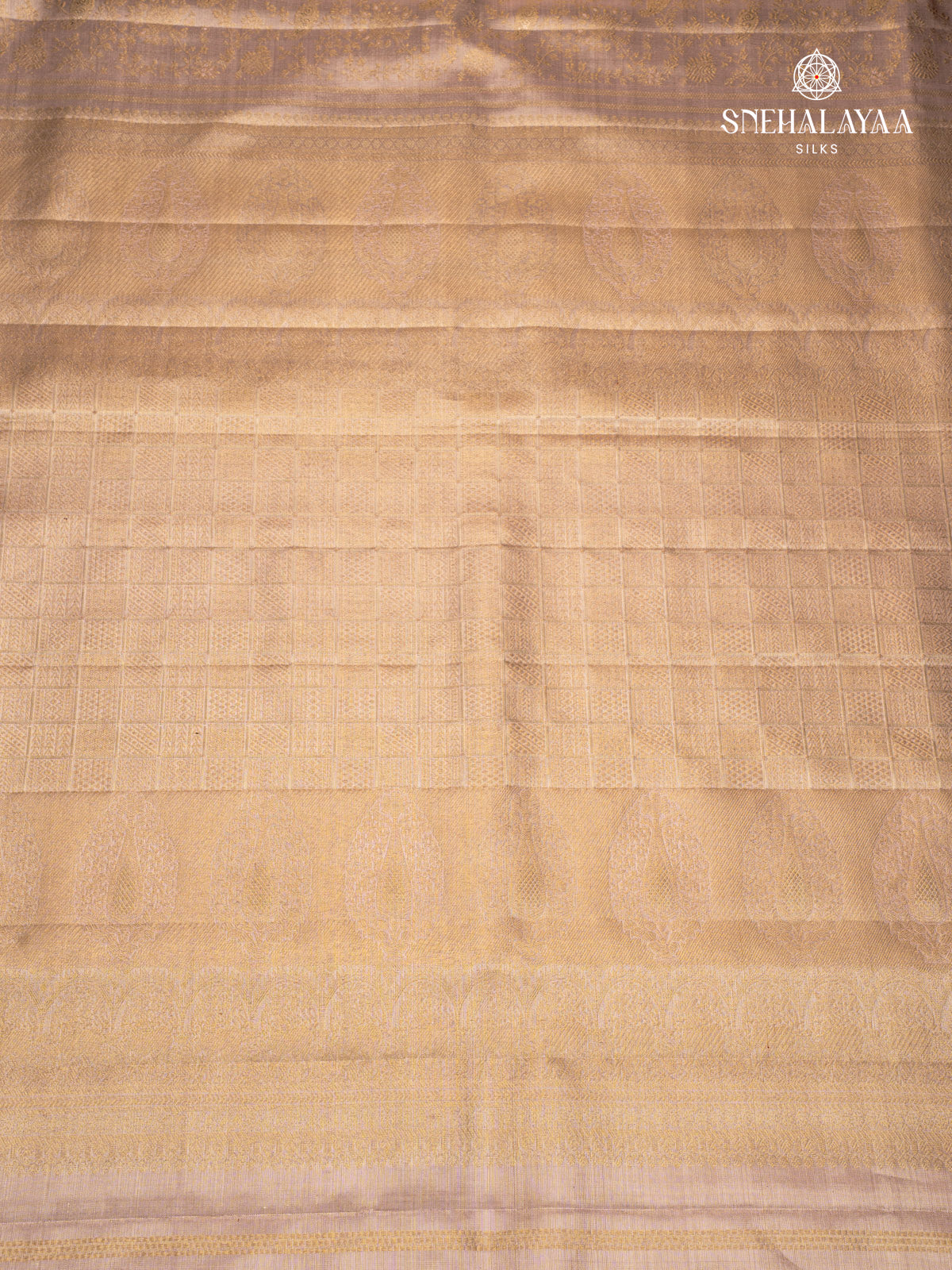 Sandal Kanjivaram Silk Saree