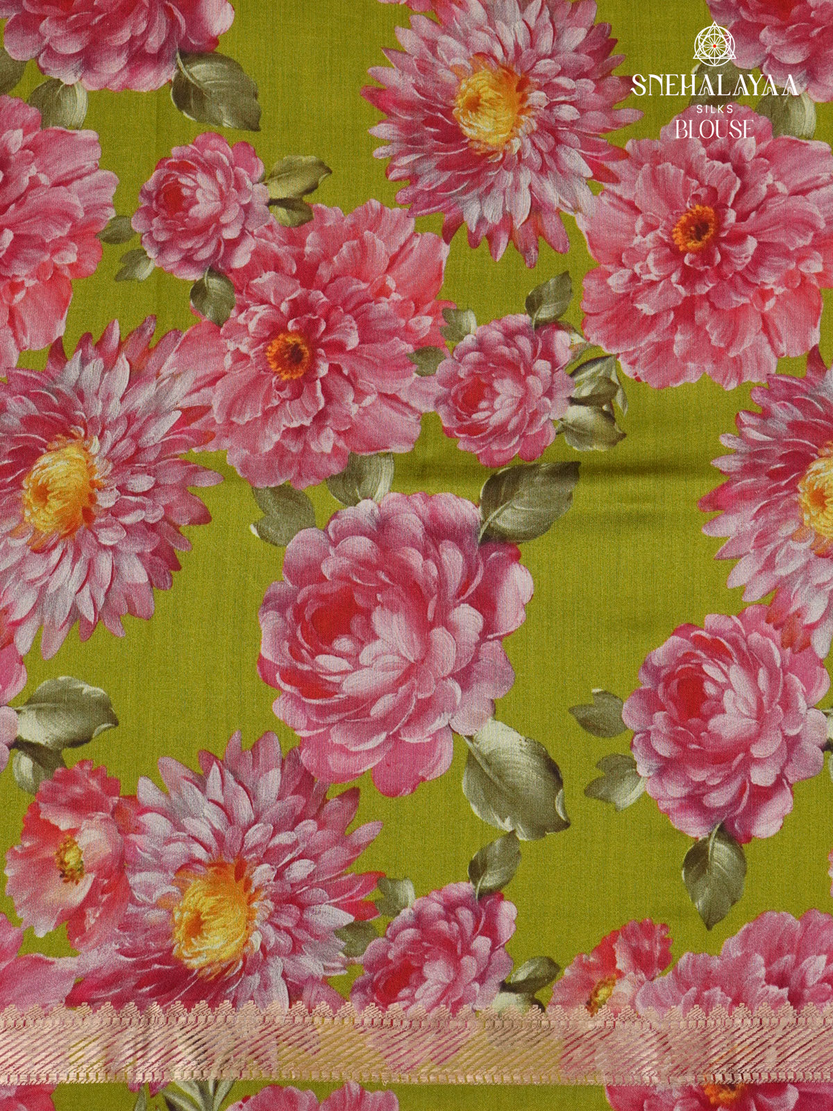 Green Chiniya Silk Saree