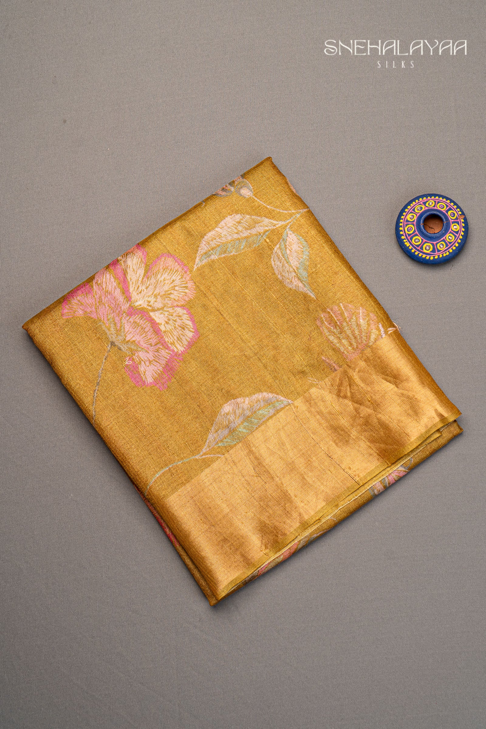 Mehendi Green Tussar Silk Saree