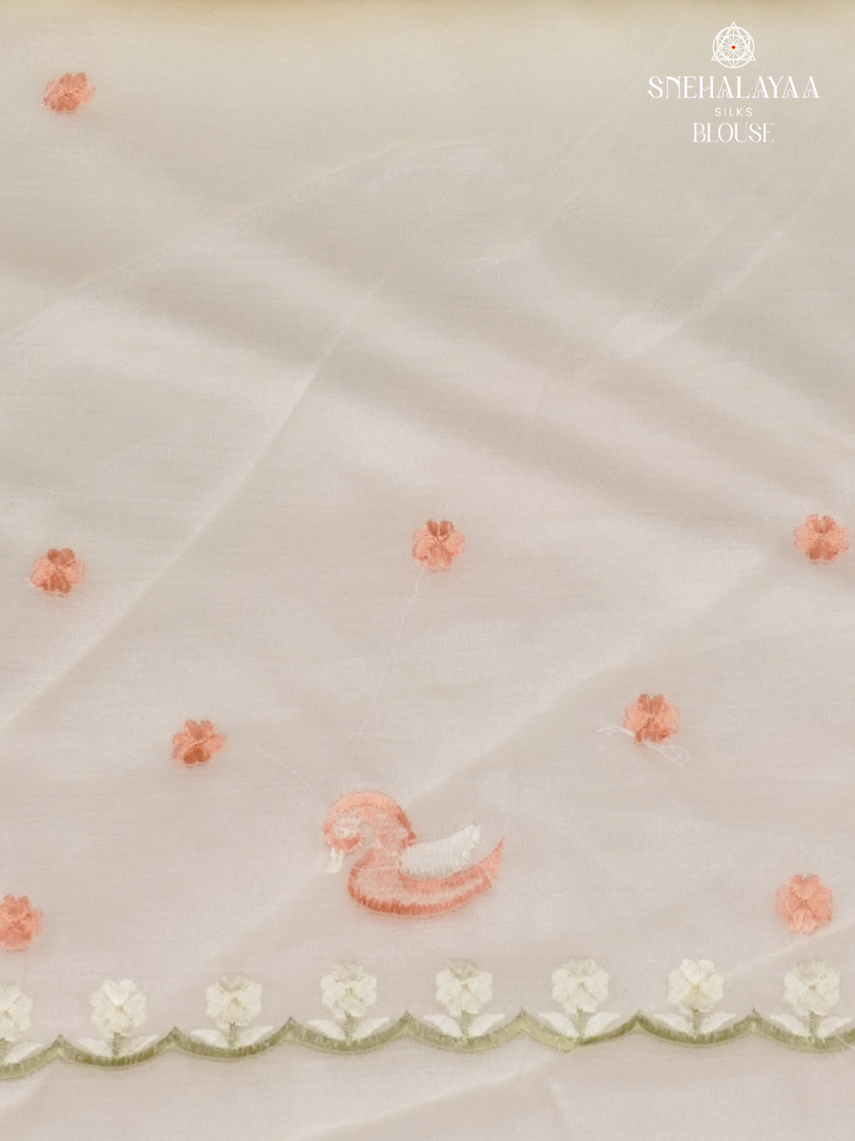 Cream Embroidery Designer Saree