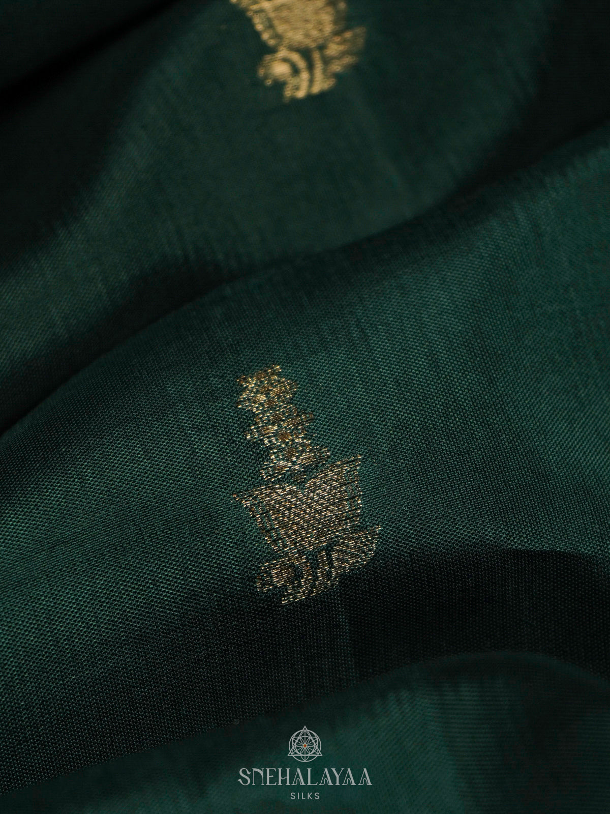 Forest Green Banaras Silk Saree