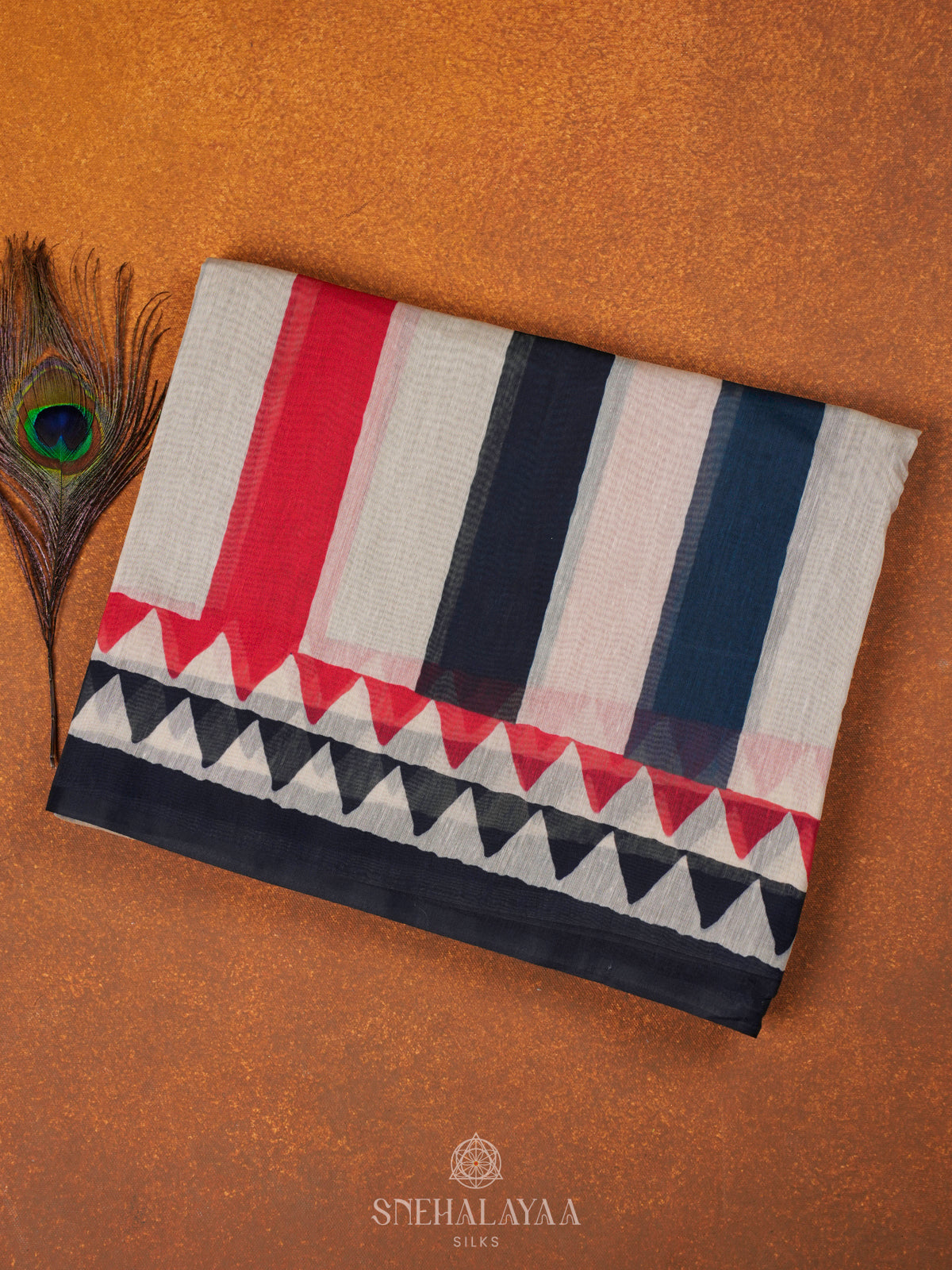 Multicolour Linen Saree