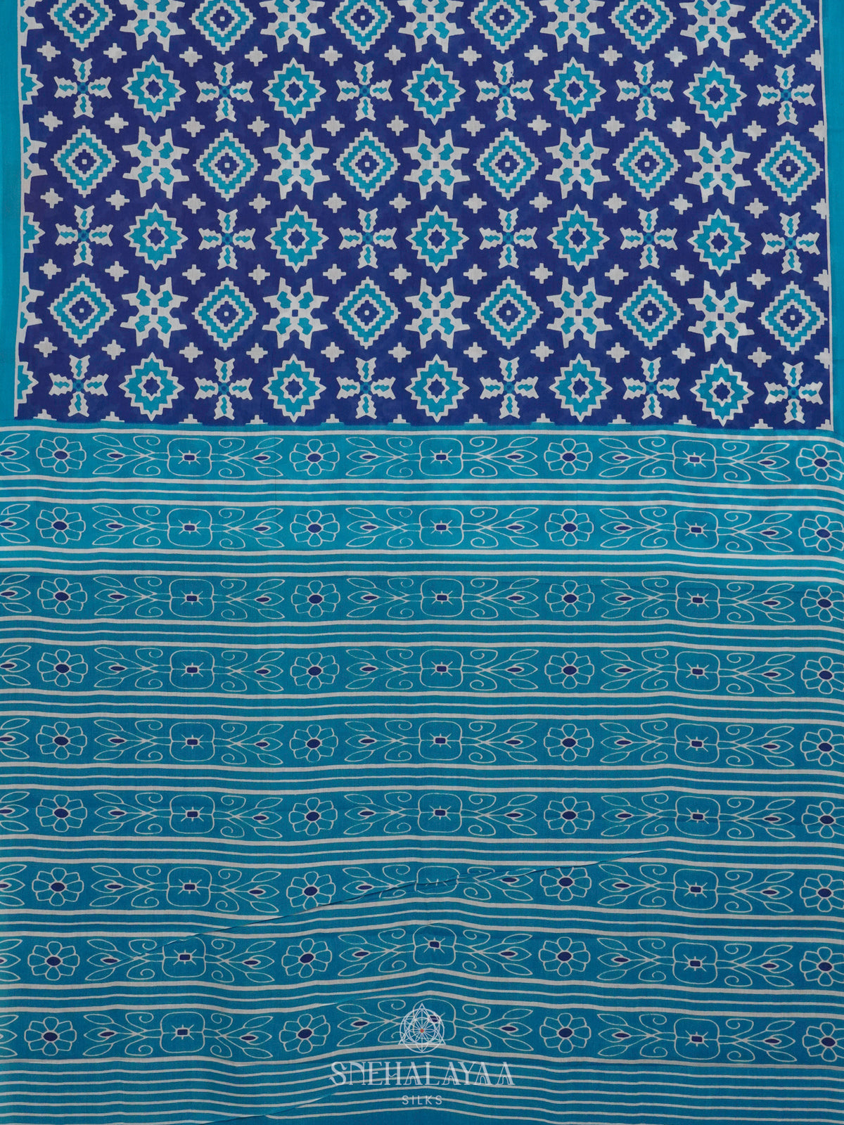 Navy Blue Jaipur Cotton Saree