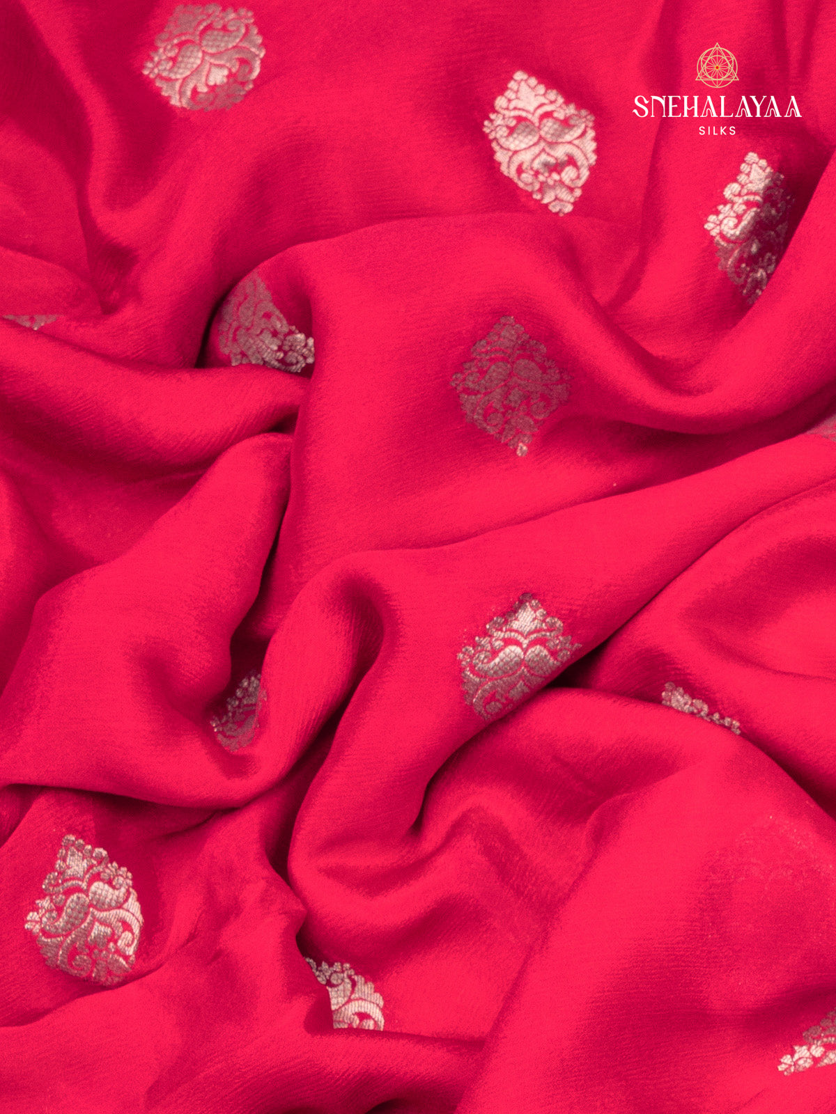 Pink Banaras Crepe Silk Saree