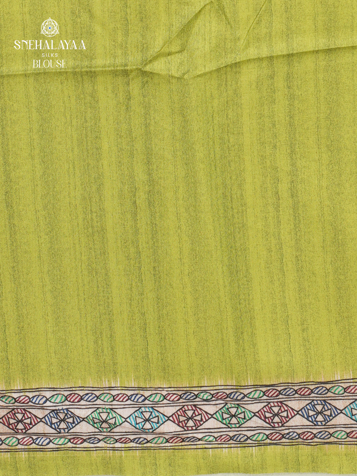 Pistachio Green Madhubani Printed Saree