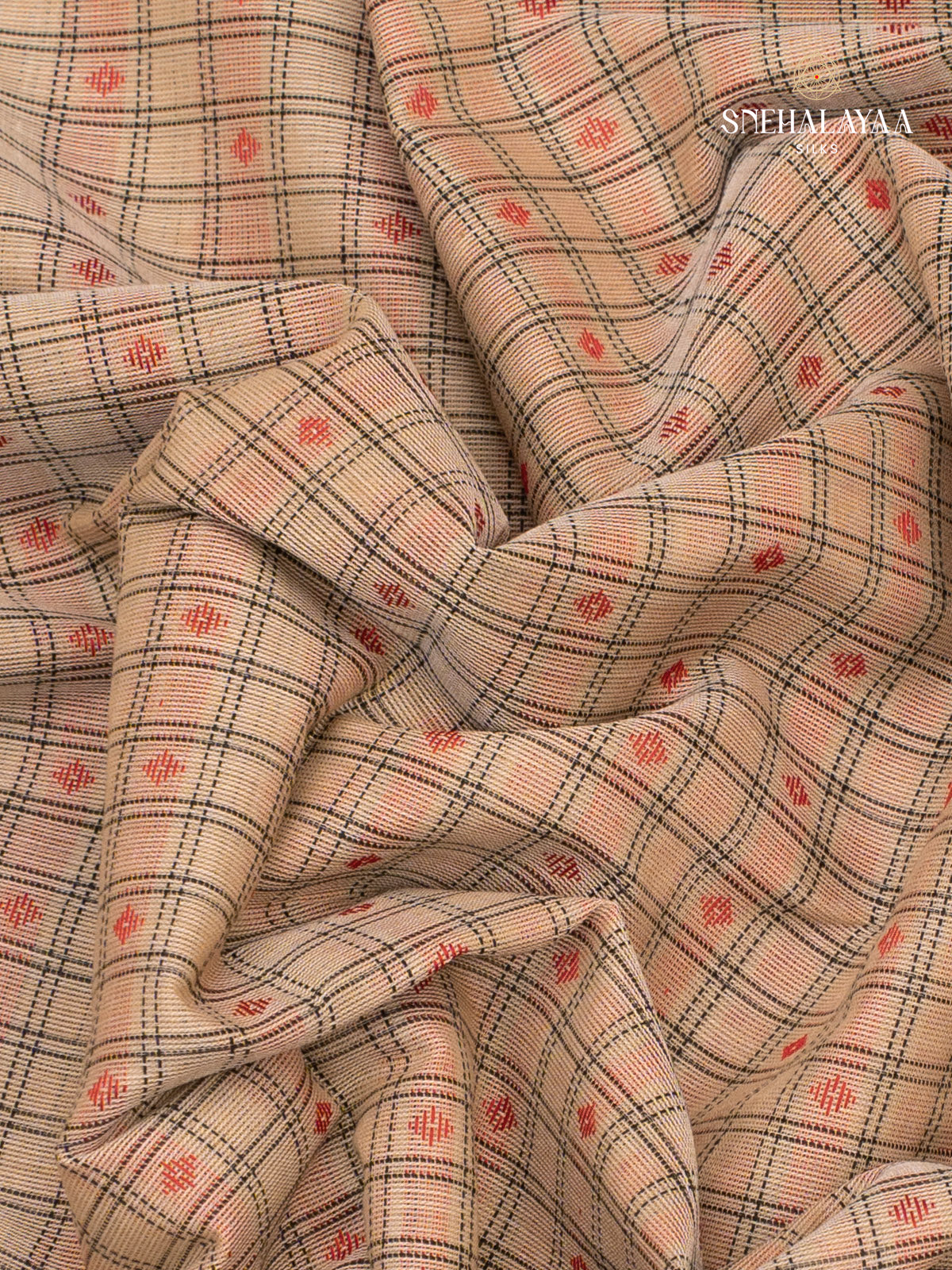 Light Orange Kanchi Cotton Saree